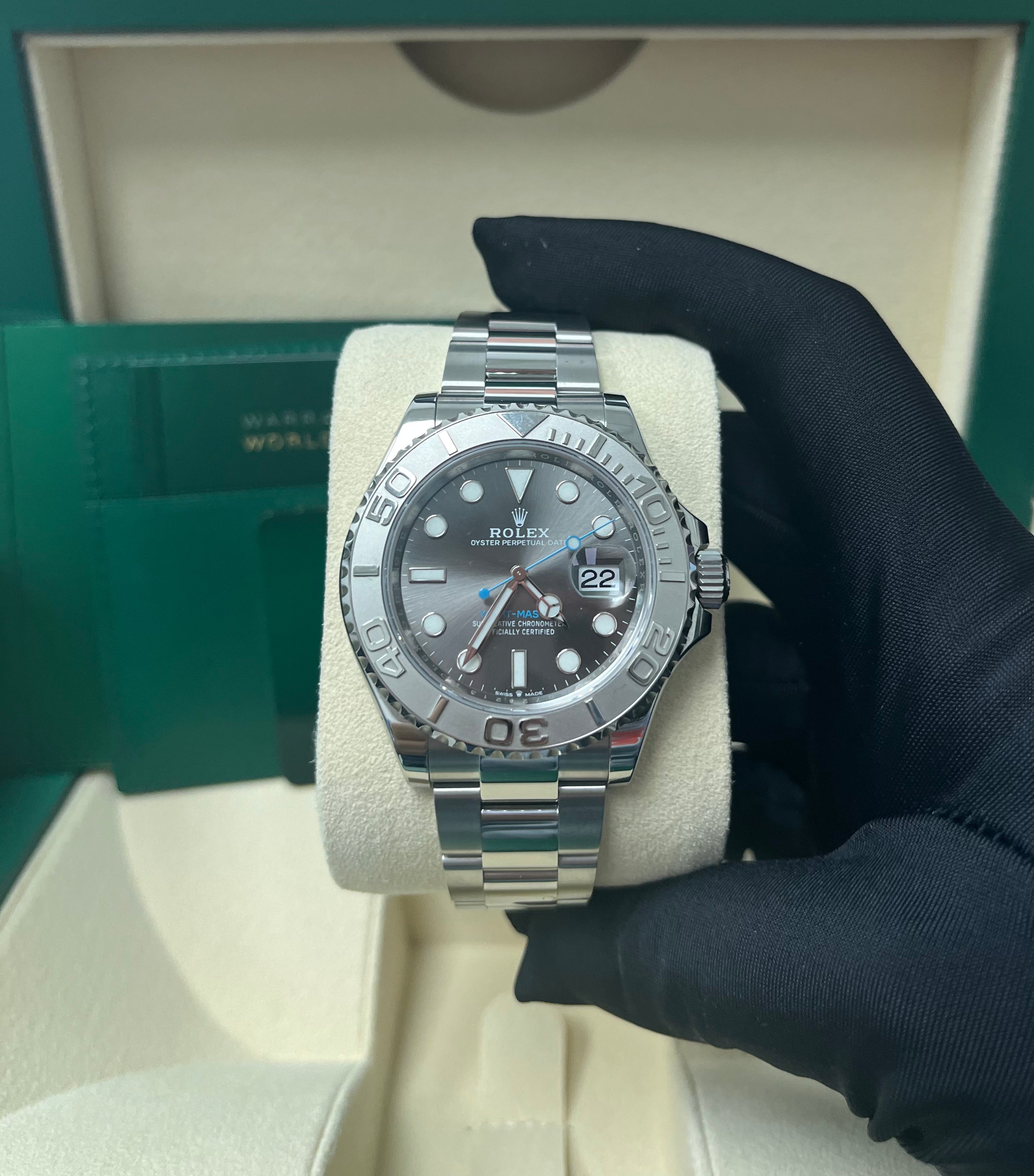 Rolex Yacht Master 40mm Platinum & Stainless Steel Watch - Dark Rhodium Dial (Ref# 126622) | Luxury Men's Diving Watch for Sailing, Yachting & Special Occasions