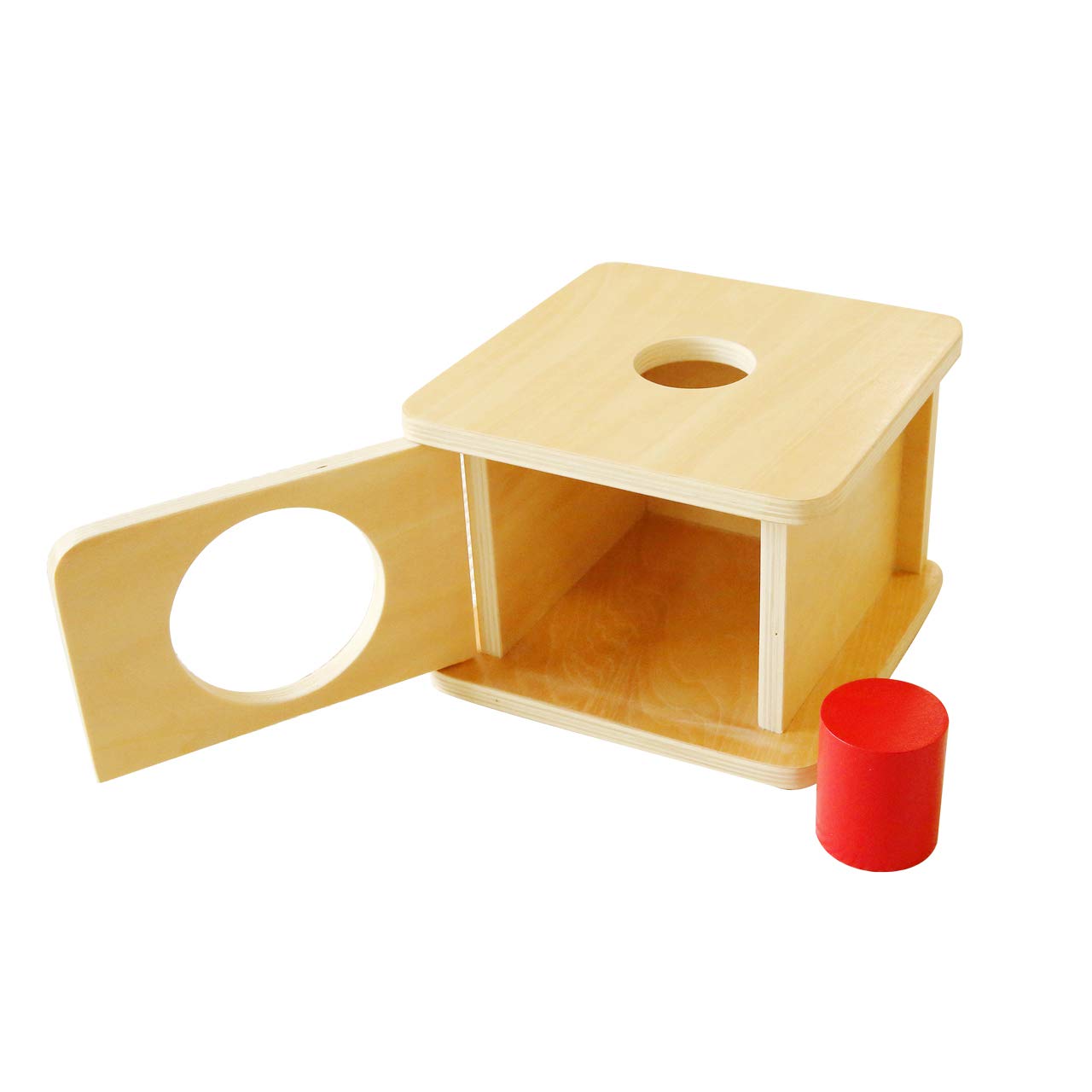 Montessori Imbucare Box with Large Cylinder - Wooden Toddler Learning Toy for Fine Motor Skills, Hand-Eye Coordination - Perfect for Home & Preschool Educational Activities