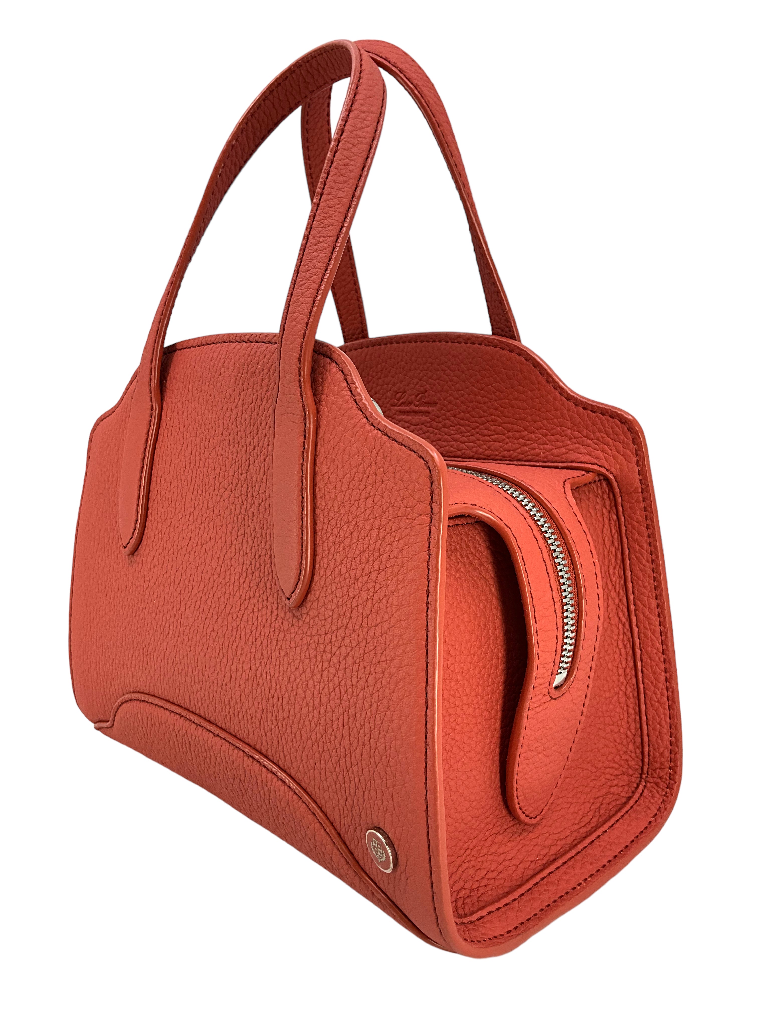 LORO PIANA Grained Calfskin Sesia Satchel Bag for Women | Luxury Leather Handbag | Perfect for Work, Travel & Everyday Use