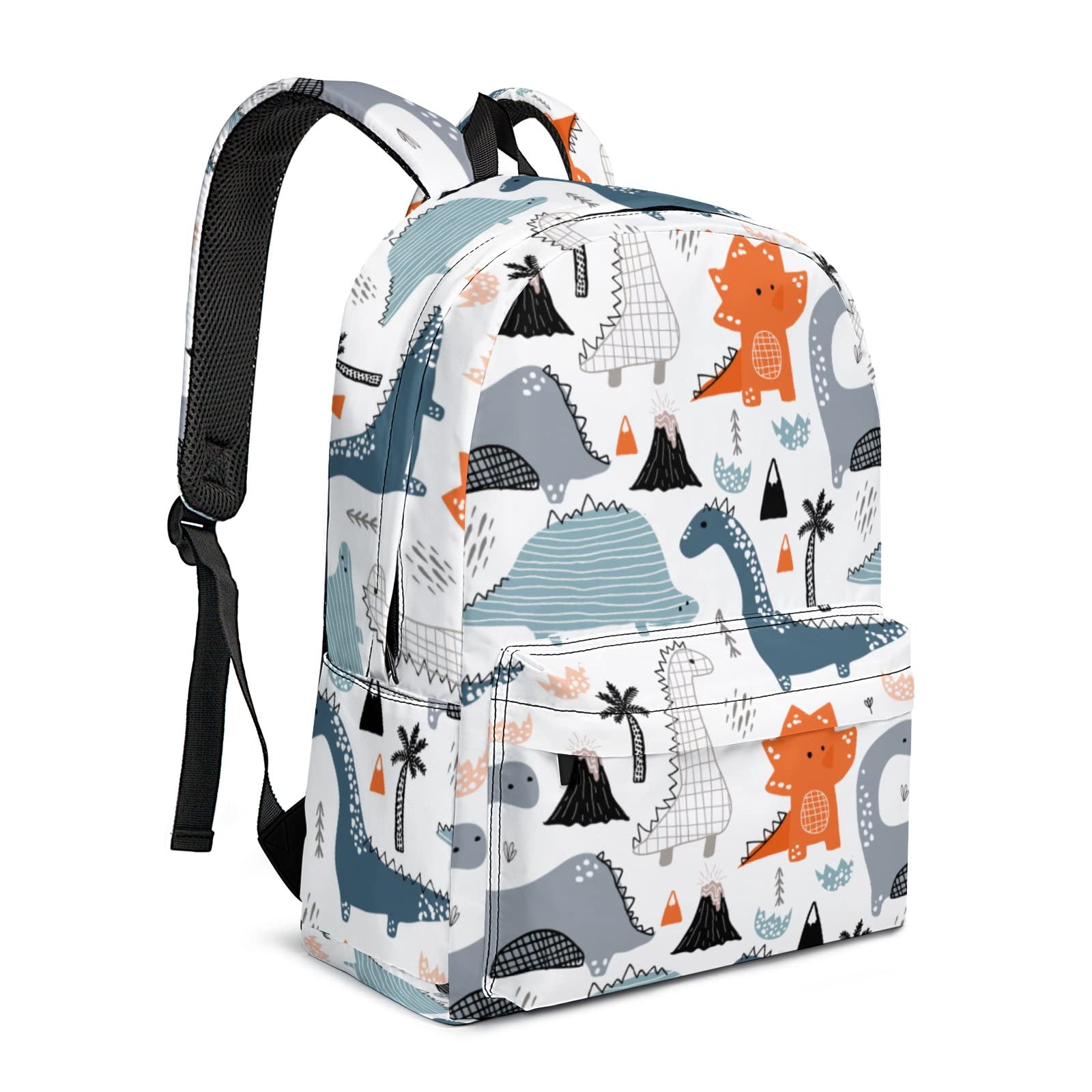 Dinosaur Laptop Backpack for Women Men Teens - 15.6 Inch School Backpack with USB Charging Port, Water Resistant College Bookbag for Work, Business Travel & Daily Commute