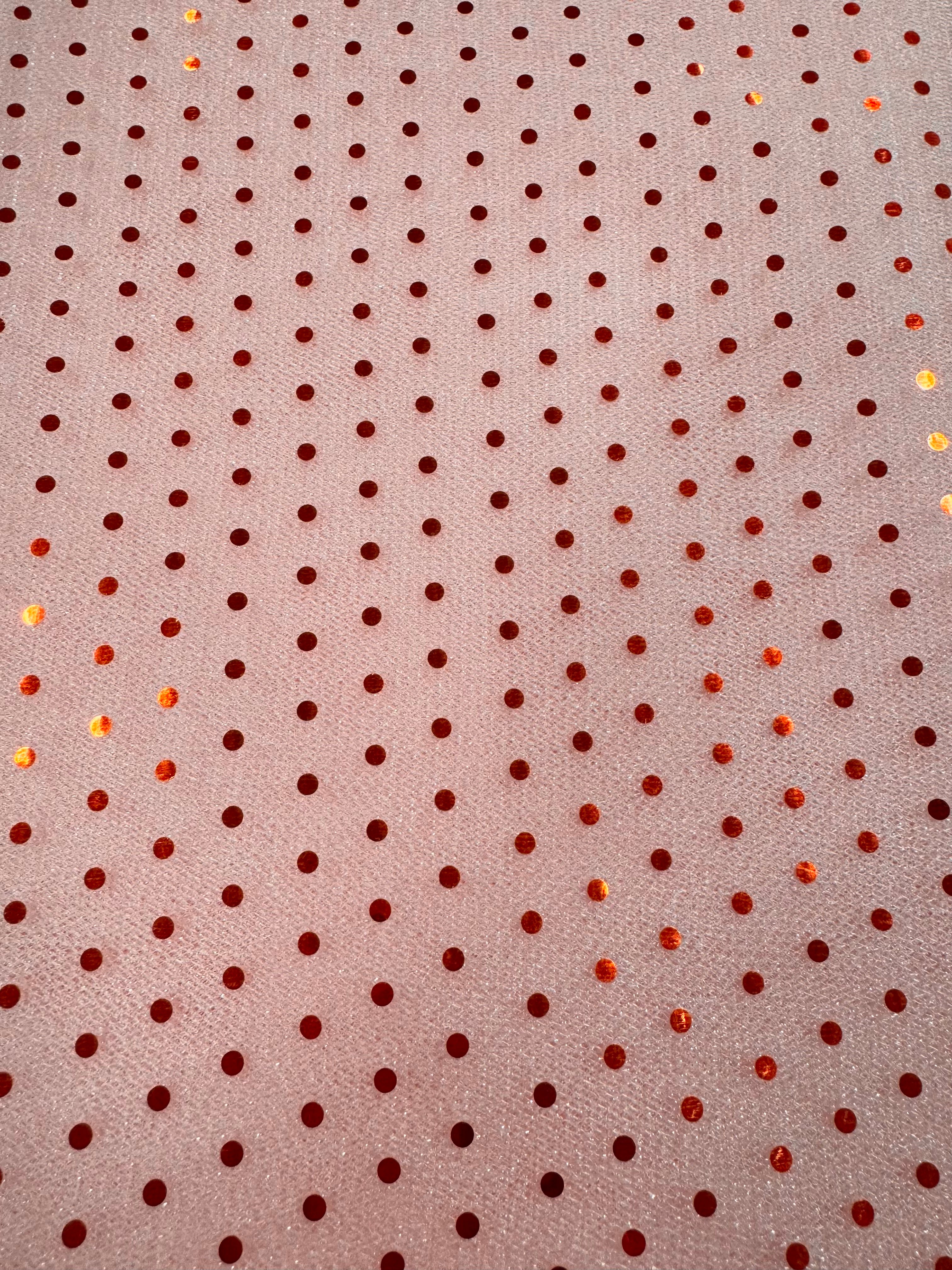 Hologram Dot Tulle Fabric 58/60 Inches Wide - Tan with Copper Dots | Premium Bridal, Costume & DIY Craft Material for Wedding Decor, Cosplay & Fashion Design