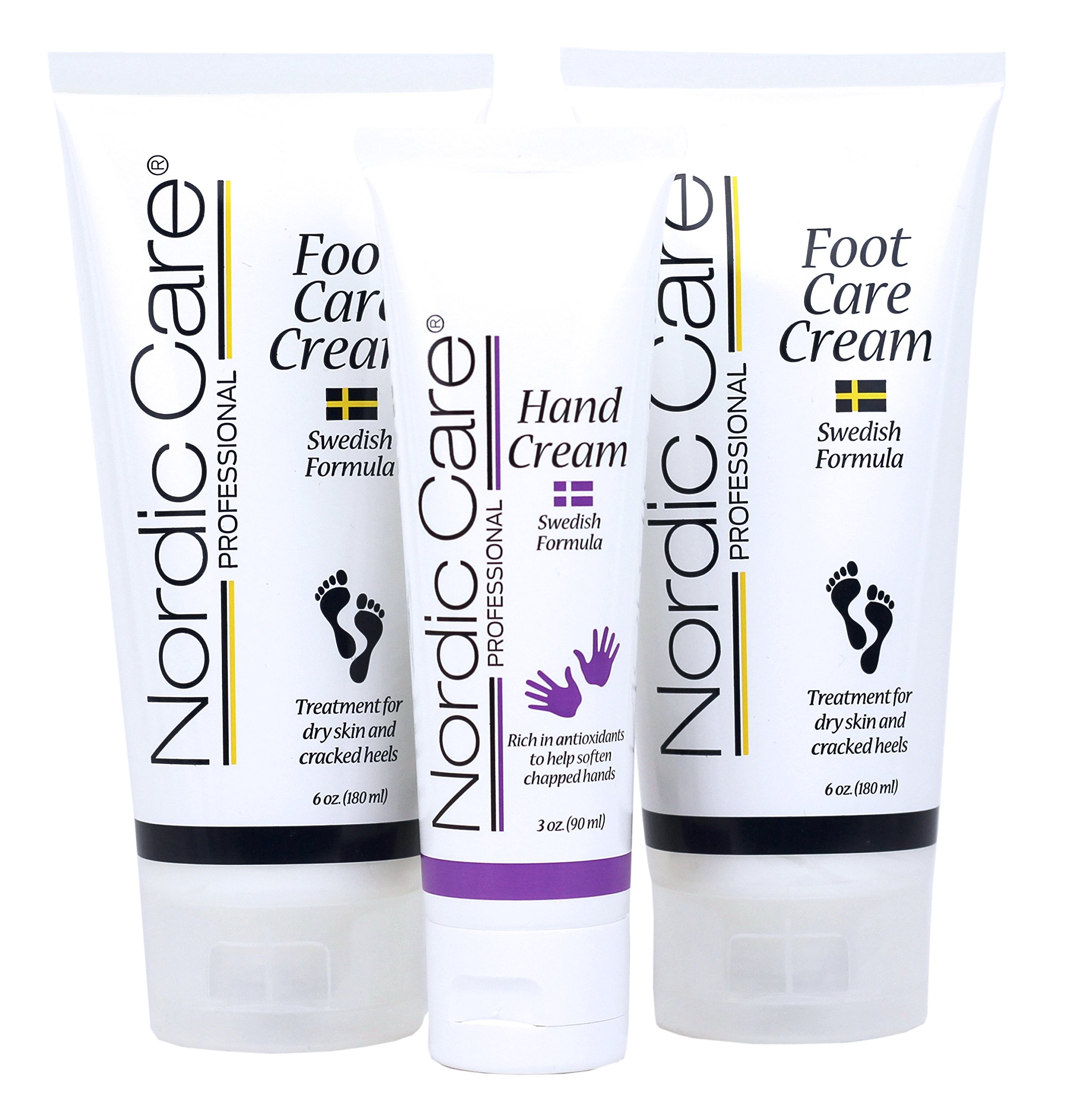 Nordic Care Foot Care Cream & Hand Cream Set (2 Pack) – Intense Hydration for Severely Dry Feet & Cracked Heels | Urea & Glycerin Formula Soothes Itchy Dry Skin – Perfect for Home Spa, Travel & Daily Moisturizing