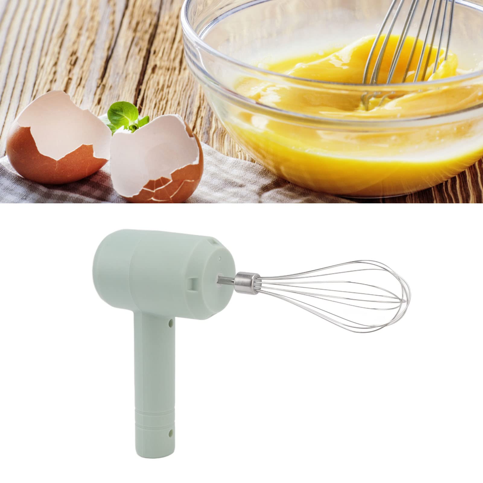 TOPINCN USB Rechargeable Handheld Mixer - 300W Portable Electric Hand Mixer with 5 Speed Settings, Light Cyan - Perfect for Baking, Whipping Cream, Mixing Dough & Small Kitchen Tasks