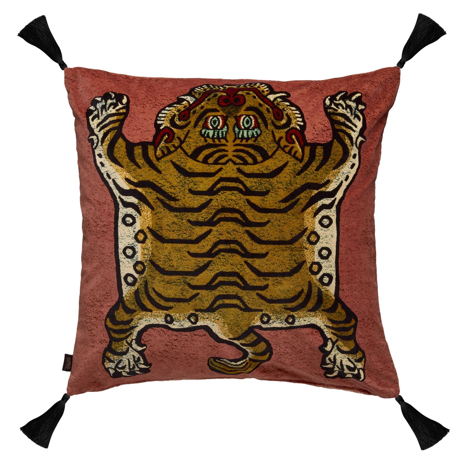 Luxury Velvet Cushion with Large Tassels - Soft Pink Throw Pillow for Sofa, Bed & Home Decor - Perfect for Living Room, Bedroom & Cozy Spaces