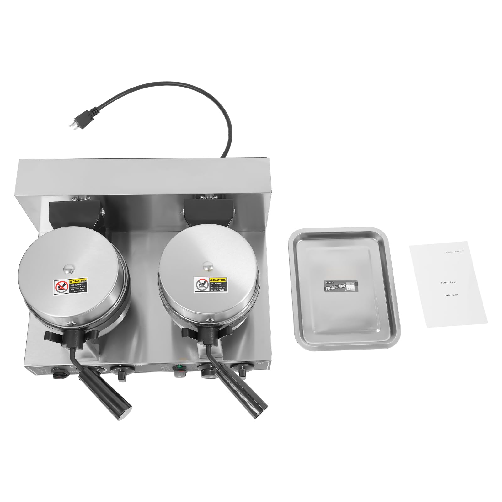2400W Commercial Dual-head Belgian Waffle Maker - Adjustable Temperature & Timer, Stainless Steel Waffle Iron with Non-Stick Coating - Ideal for Restaurants, Bakeries, Breakfast Buffets, Cafes, and Home Kitchen Use
