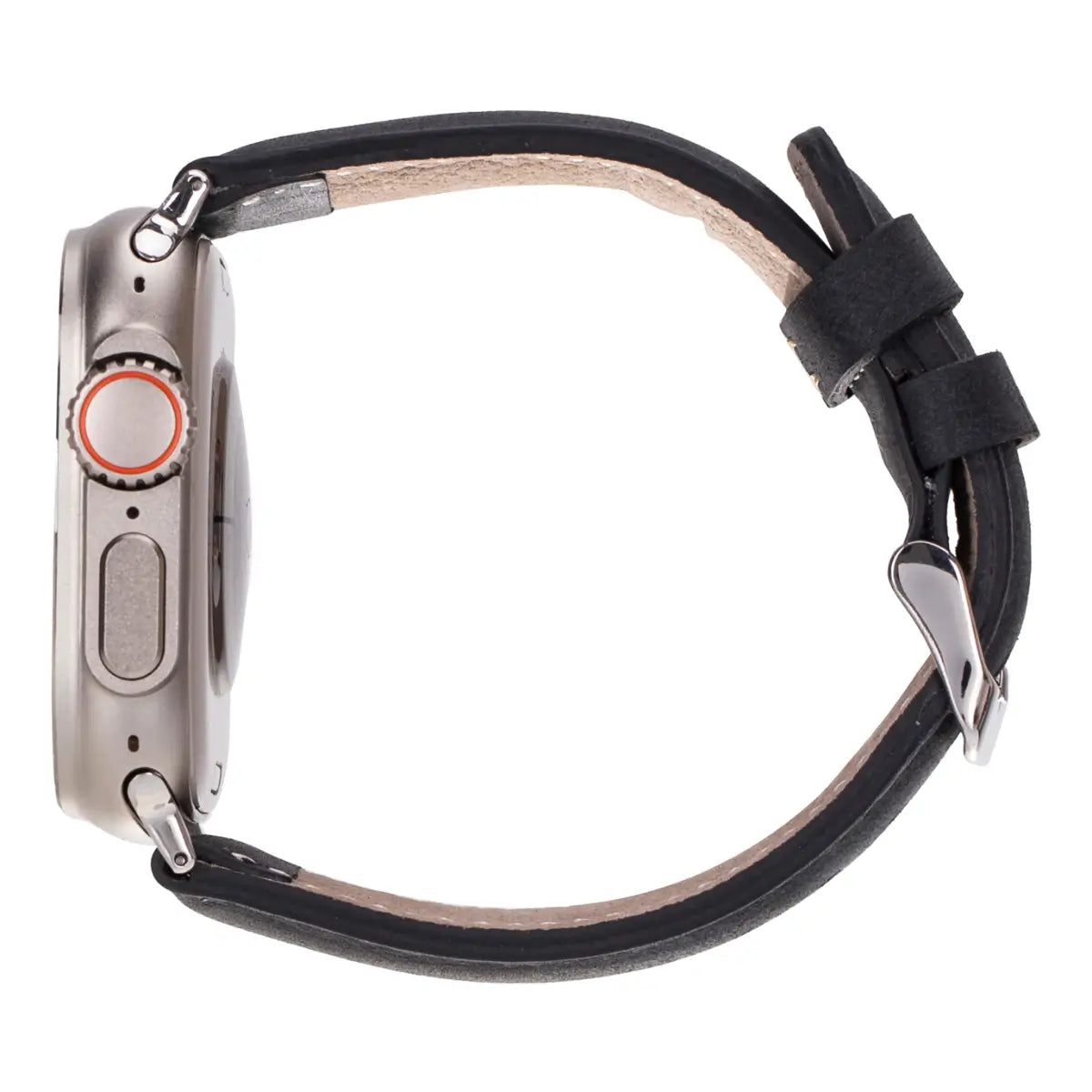 Premium Dark Gray Genuine Leather Apple Watch Band - Classic & Durable Strap for Apple Watch Series 9/8/7/6/SE - Perfect for Work, Gym & Everyday Wear