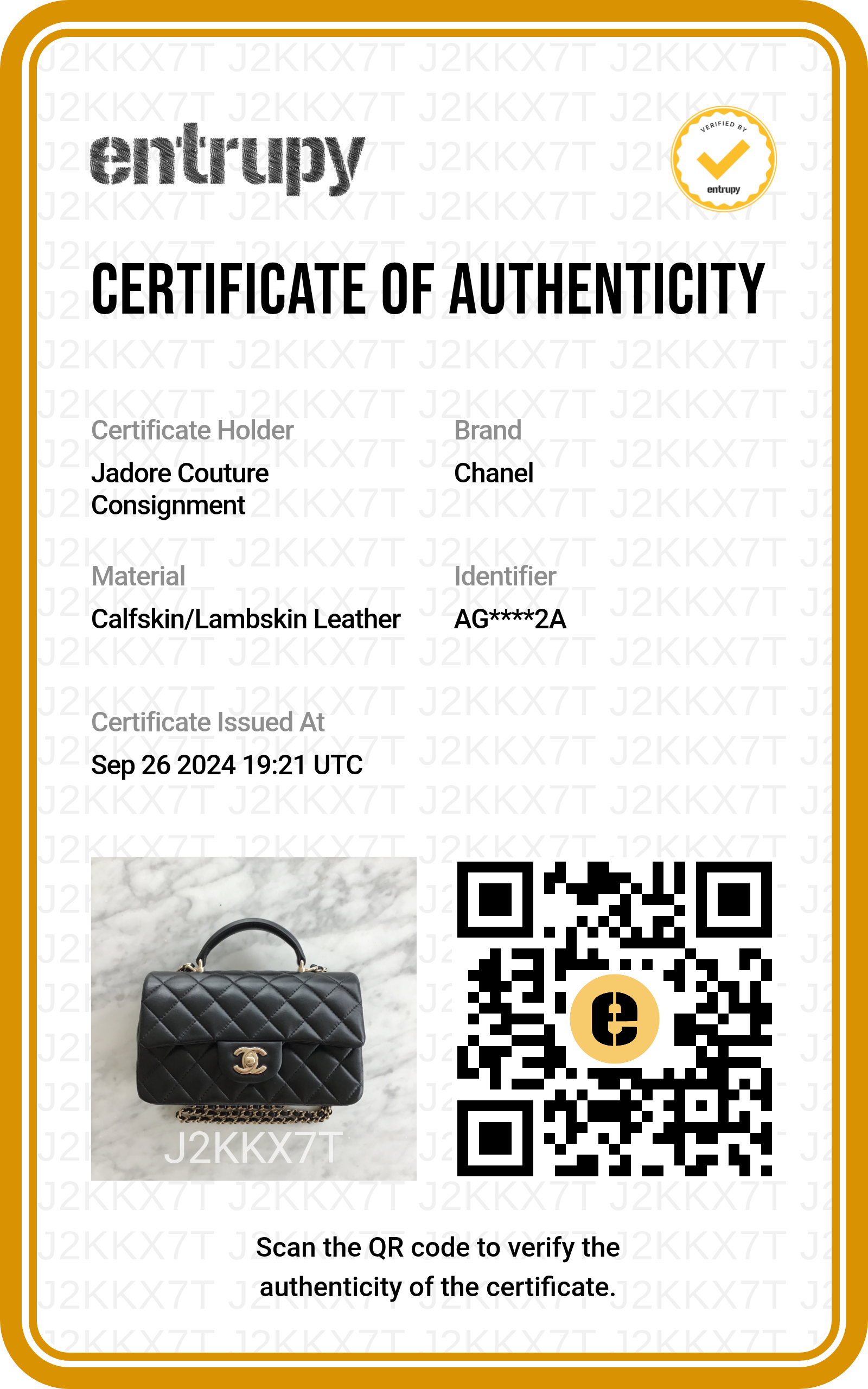 Authentic Luxury Handbags with Entrupy Certificate - Verify Genuine Designer Bags for Resale & Authentication | Perfect for Online Sellers & Consignment Shops