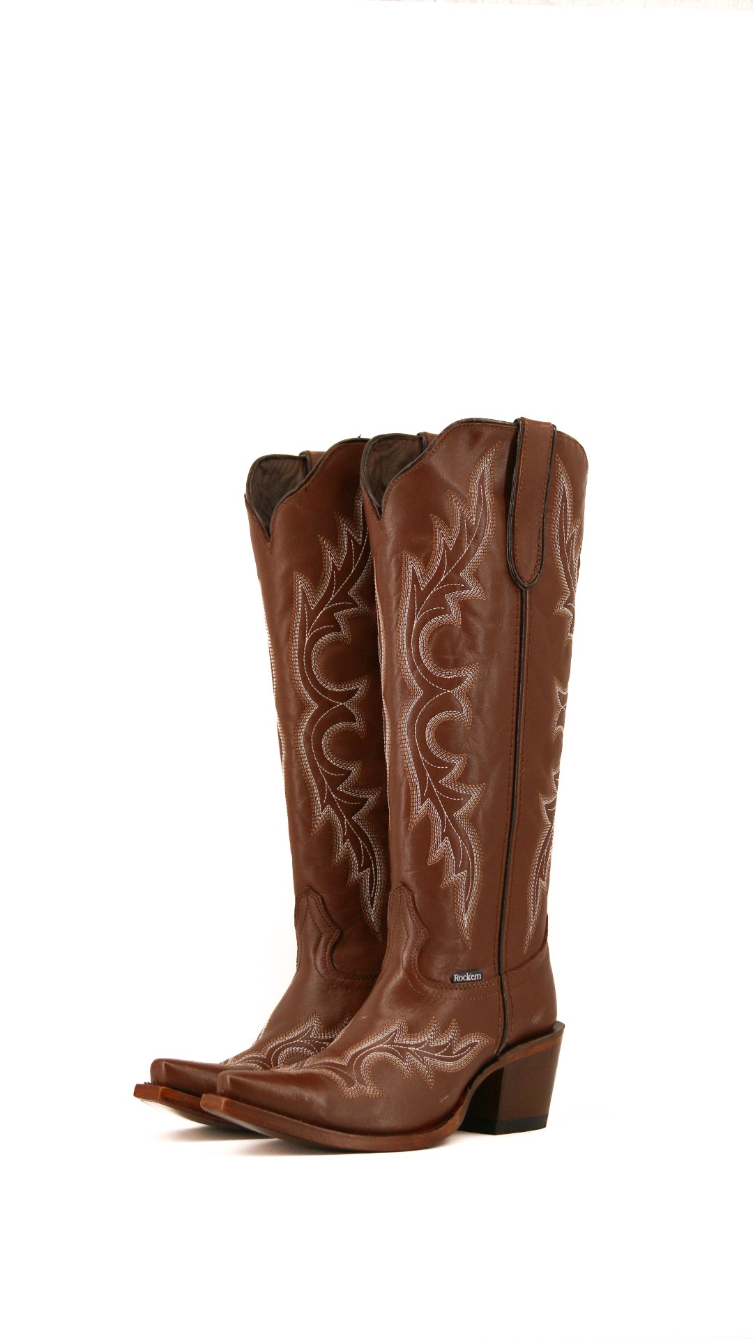 Odette Tall Snip Toe Cowgirl Boots for Women - Western Riding Boots with Pointed Toe & Stacked Heel | Perfect for Country Dancing, Rodeo Events & Fashion Outfits