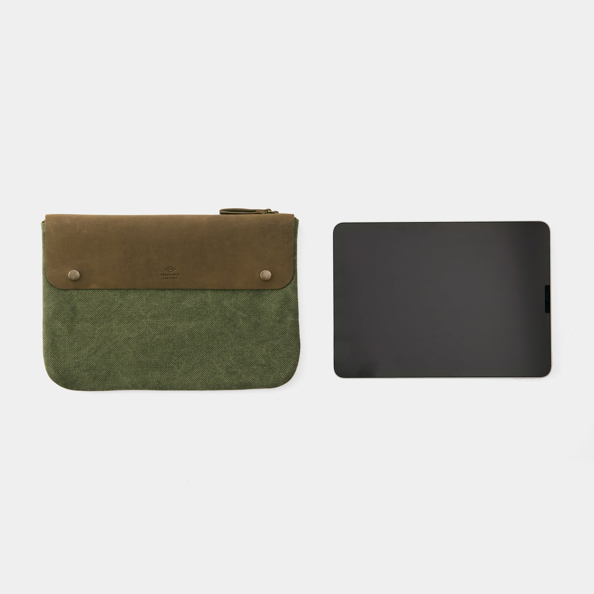 TRAVELER'S COMPANY Traveler's Factory Canvas Pouch - Medium Size (Olive) | Durable & Stylish Storage for Travel, Office & Daily Essentials