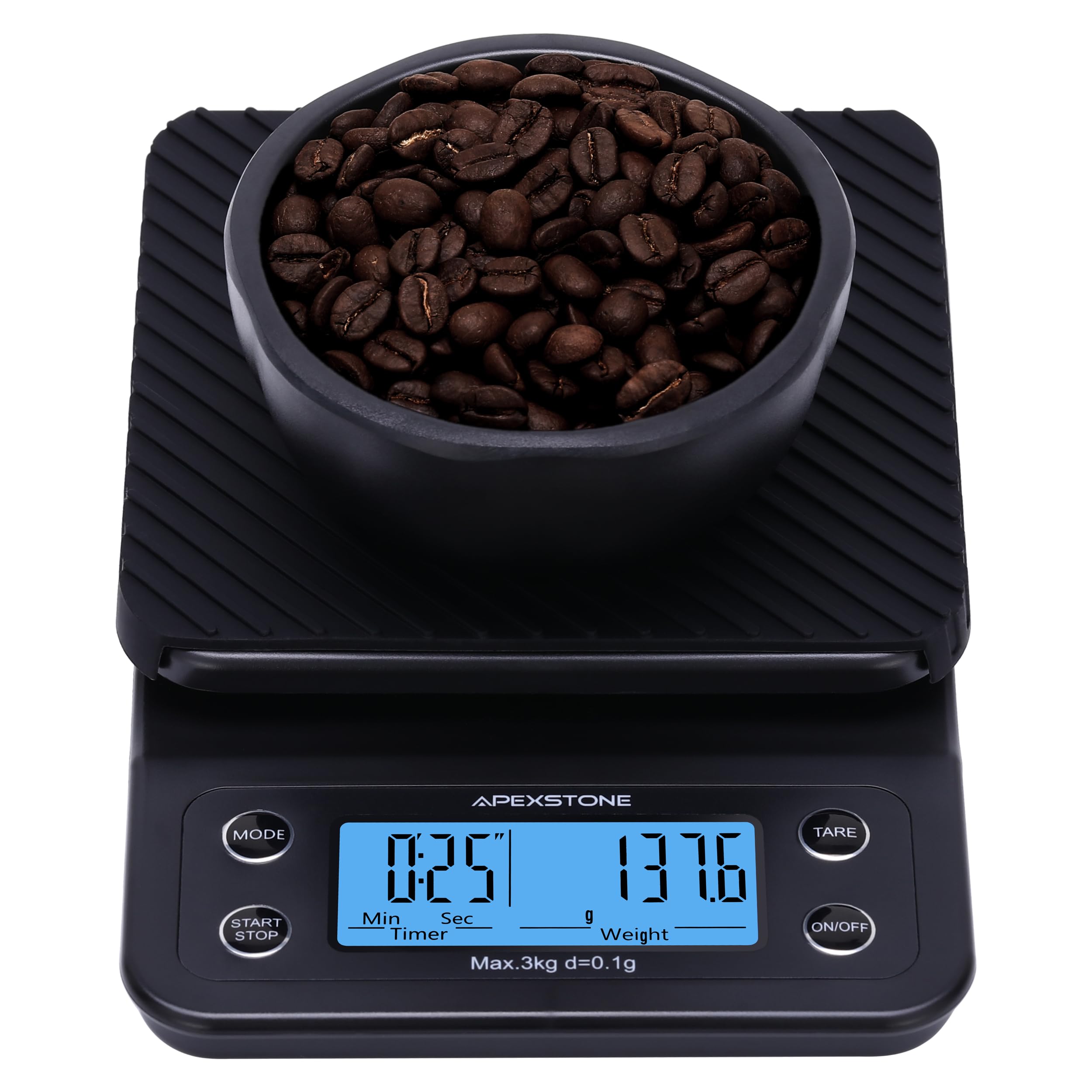 Apexstone Small Espresso Scale with Timer - Digital Coffee Scale for Pour Over, Drip, and Espresso Brewing (Batteries Included) | Perfect for Home Baristas & Coffee Shops