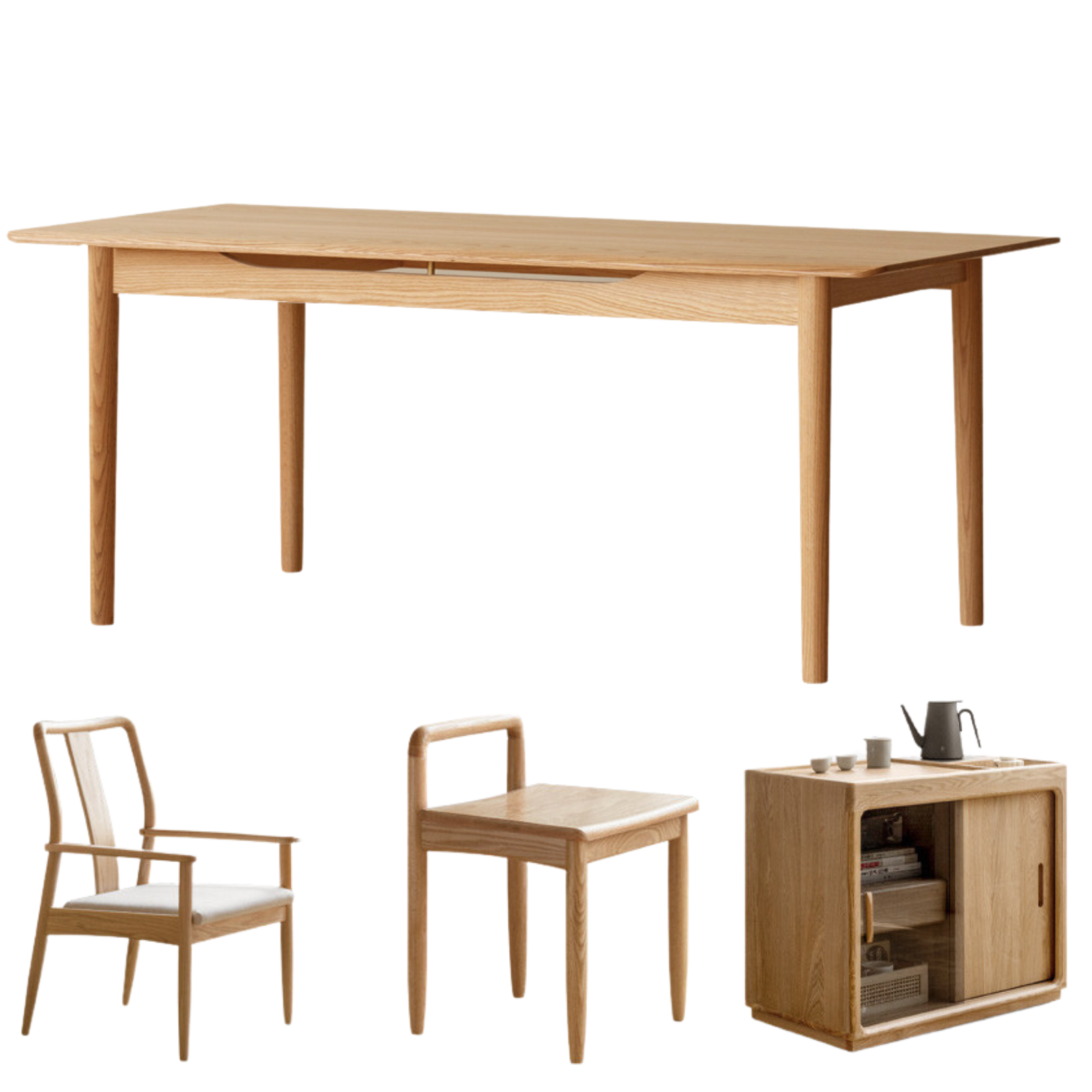 Solid Oak Wood Modern Coffee Table - Stylish & Durable Living Room Furniture for Home Decor & Entertaining