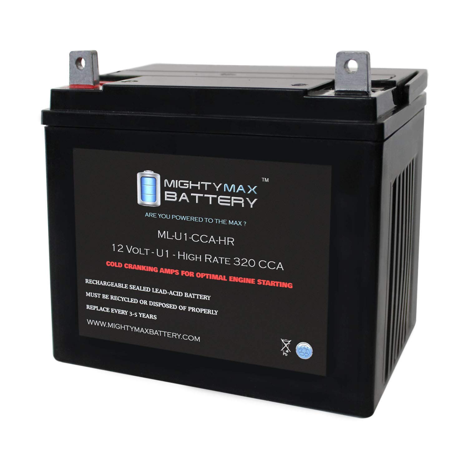 Mighty Max ML-U1-CCAHR 12V 320CCA Rechargeable Battery for Toro Wheel Horse 267-H Lawn Mower - Replacement Power Source for Outdoor Power Equipment, Riding Mowers & Garden Tractors