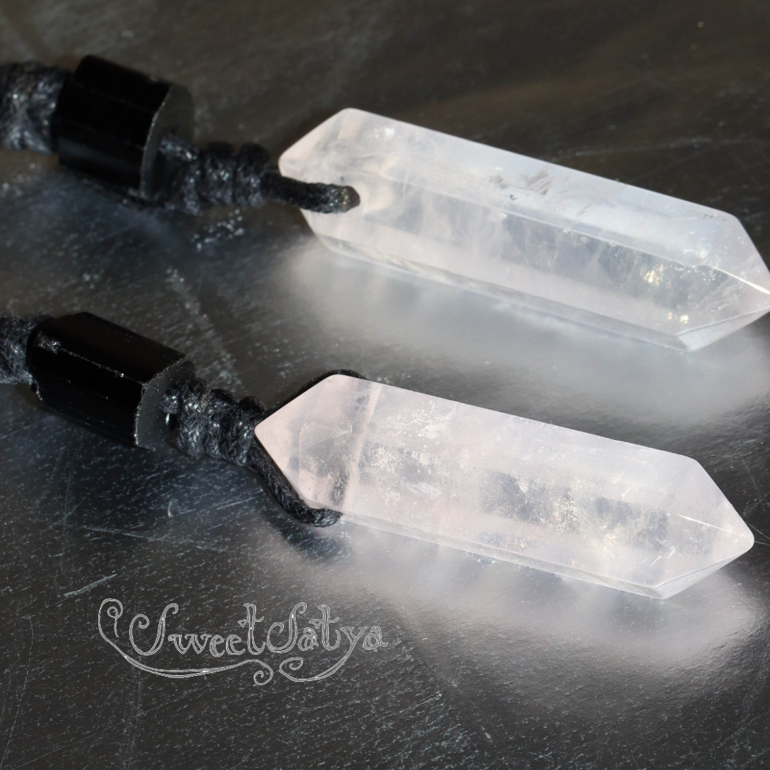 Rose Quartz and Black Tourmaline Healing Crystal Necklace - Spiritual Protection Jewelry for Love, Anxiety Relief & Positive Energy | Meditation, Yoga & Everyday Wear
