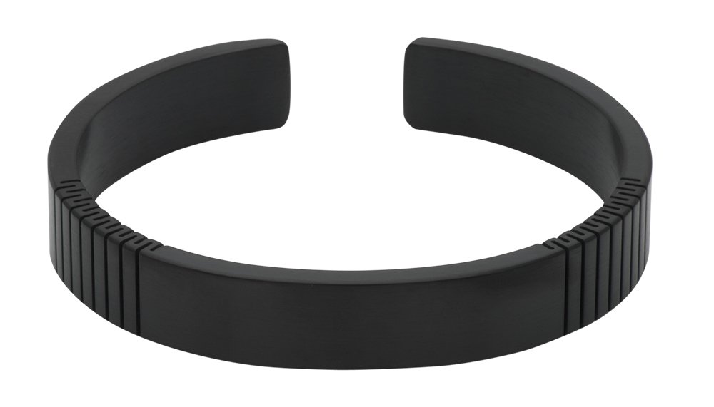 QRAY Q2 Black Titanium Golf & Athletic Bracelet for Men & Women - 100% Pure Titanium C-Shaped Wellness Bracelet - Improve Performance & Recovery for Golf, Running & Fitness