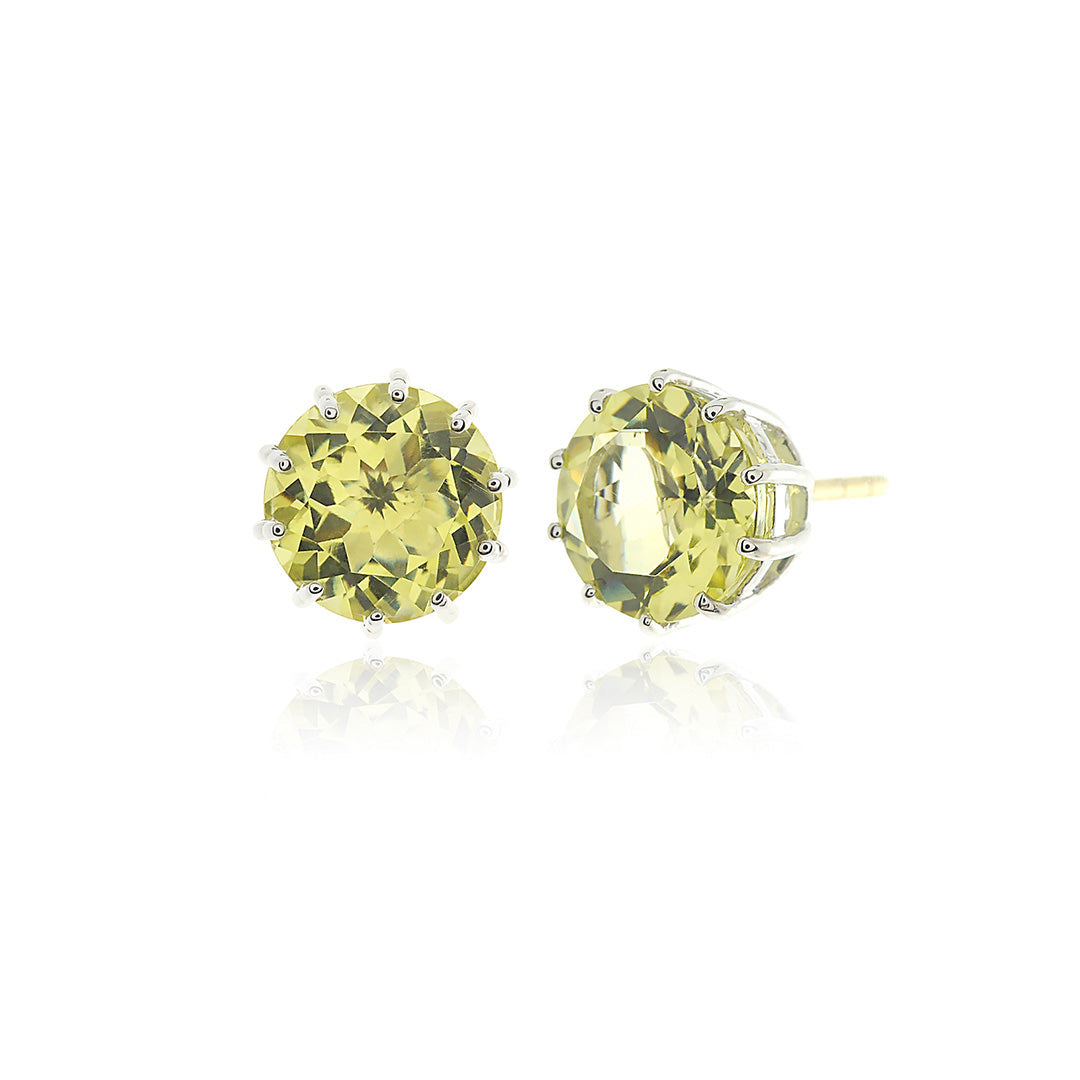 Lemon Quartz Dottie Earrings – Elegant Dainty Stud Earrings for Women, Perfect for Everyday Wear & Special Occasions