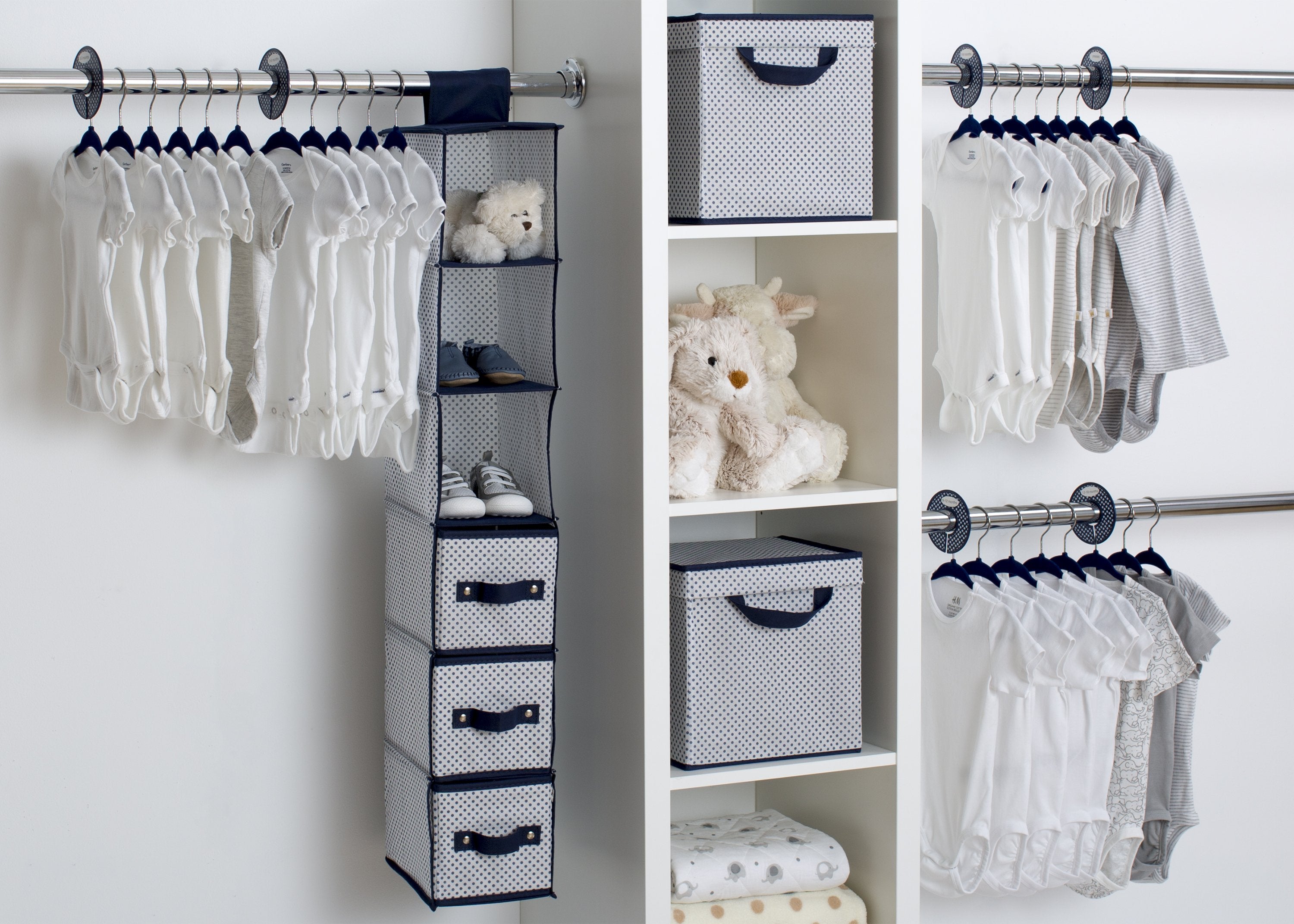 48-Piece Nursery Storage Organizer Set - Baby Clothes, Toys & Essentials Organizer for Nursery, Closet & Playroom Organization