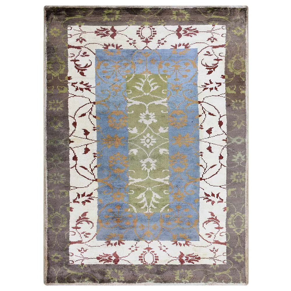 Hand Knotted Hypnotic Design Area Rug - Boho Chic Home Decor for Living Room, Bedroom & Office