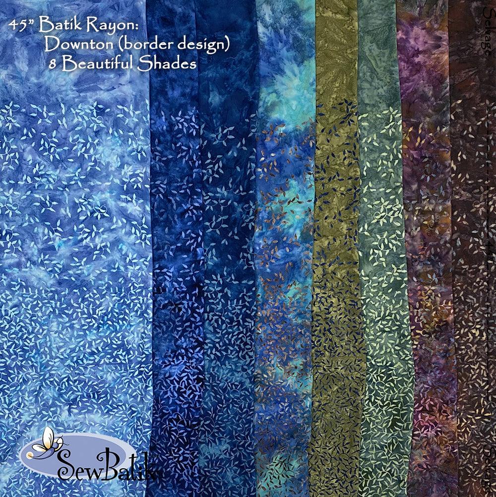 45% Rayon Downton Border Lake Print Fabric - Soft & Breathable Material for Dresses, Skirts, and Home Decor Projects