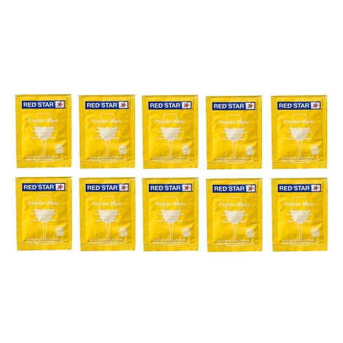 Premium Blanc Champagne Yeast - Red Star (Pack of 10) | Ideal for Home Brewing, Winemaking & Sparkling Wine Fermentation