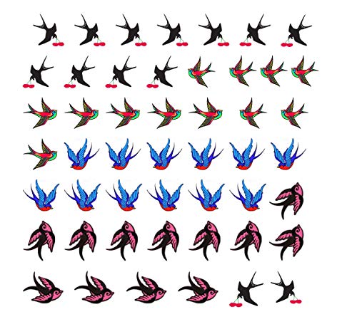 Swallow Birds Nail Art Decals - Beautiful Swallow Bird Design Stickers for Manicure & Nail Decoration | Perfect for Spring Nails, Bridal Nails, and Everyday Nail Art