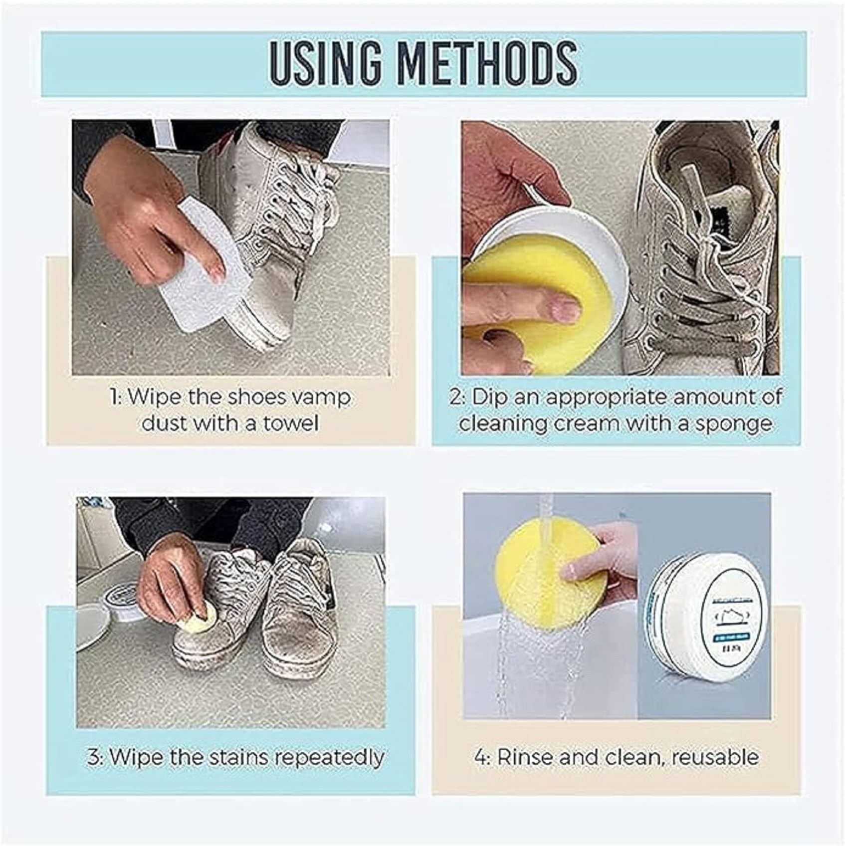 OXILY Shoe Cleaning Cream - 260GM | White Shoe Cleaner & Whitener | Stain Remover & Polish for Sneakers, Leather Shoes | Perfect for Daily Shoe Care & Restoration