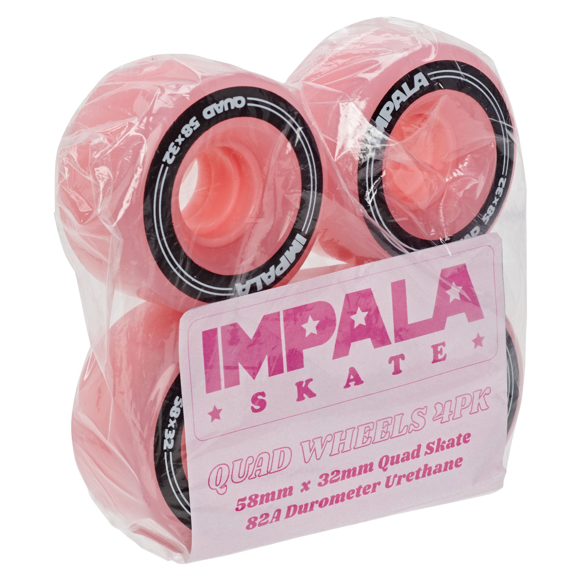 IMPALA 58mm 82A Skateboard Wheels 4 Pack - Smooth Ride for Street Skating & Park Tricks