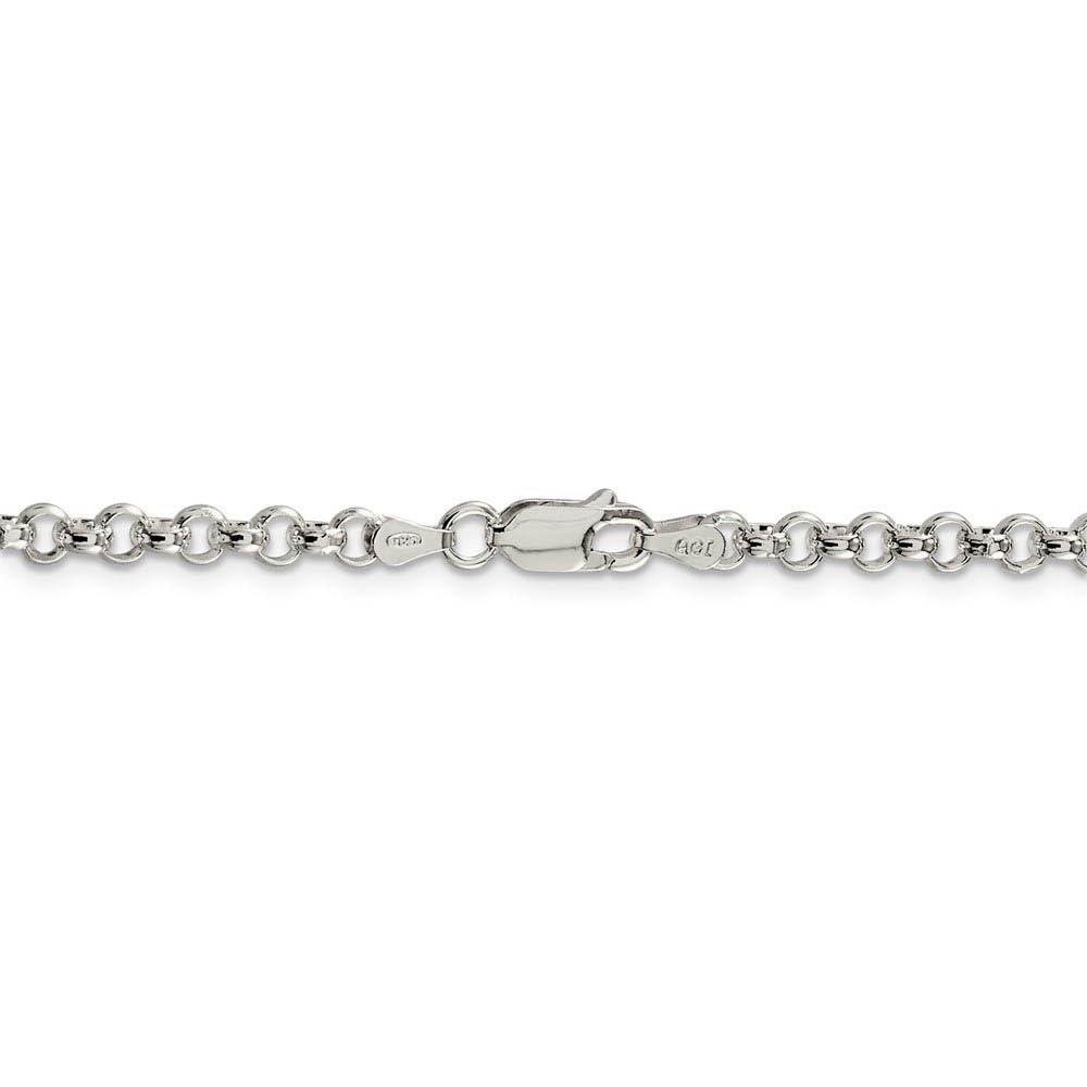 The Black Bow 4mm Sterling Silver Solid Rolo Chain Necklace - Perfect for Everyday Elegance and Special Occasions