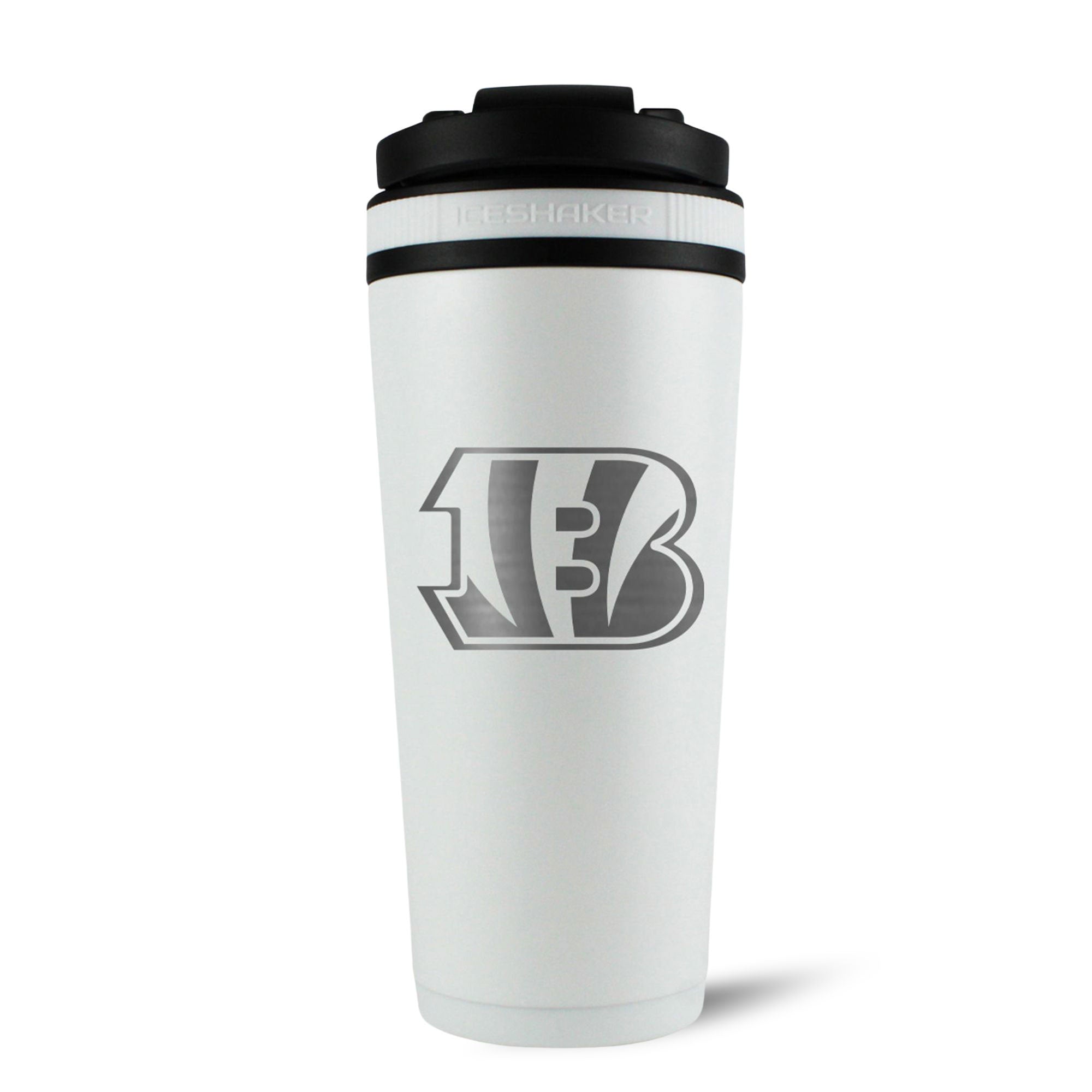 Official Cincinnati Bengals 26oz Insulated Stainless Steel Tumbler with Lid & Straw - White - Perfect for Game Day, Gym, Office & Outdoor Activities