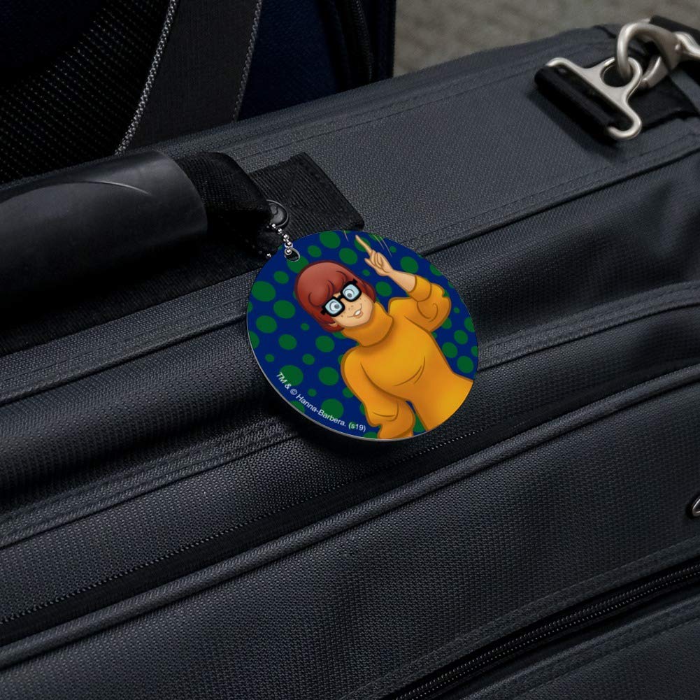 Scooby Doo Velma Character Round Luggage ID Tag - Durable Suitcase Name Tag for Carry-On Bags - Perfect for Travel, School Backpacks & Kids' Luggage Identification