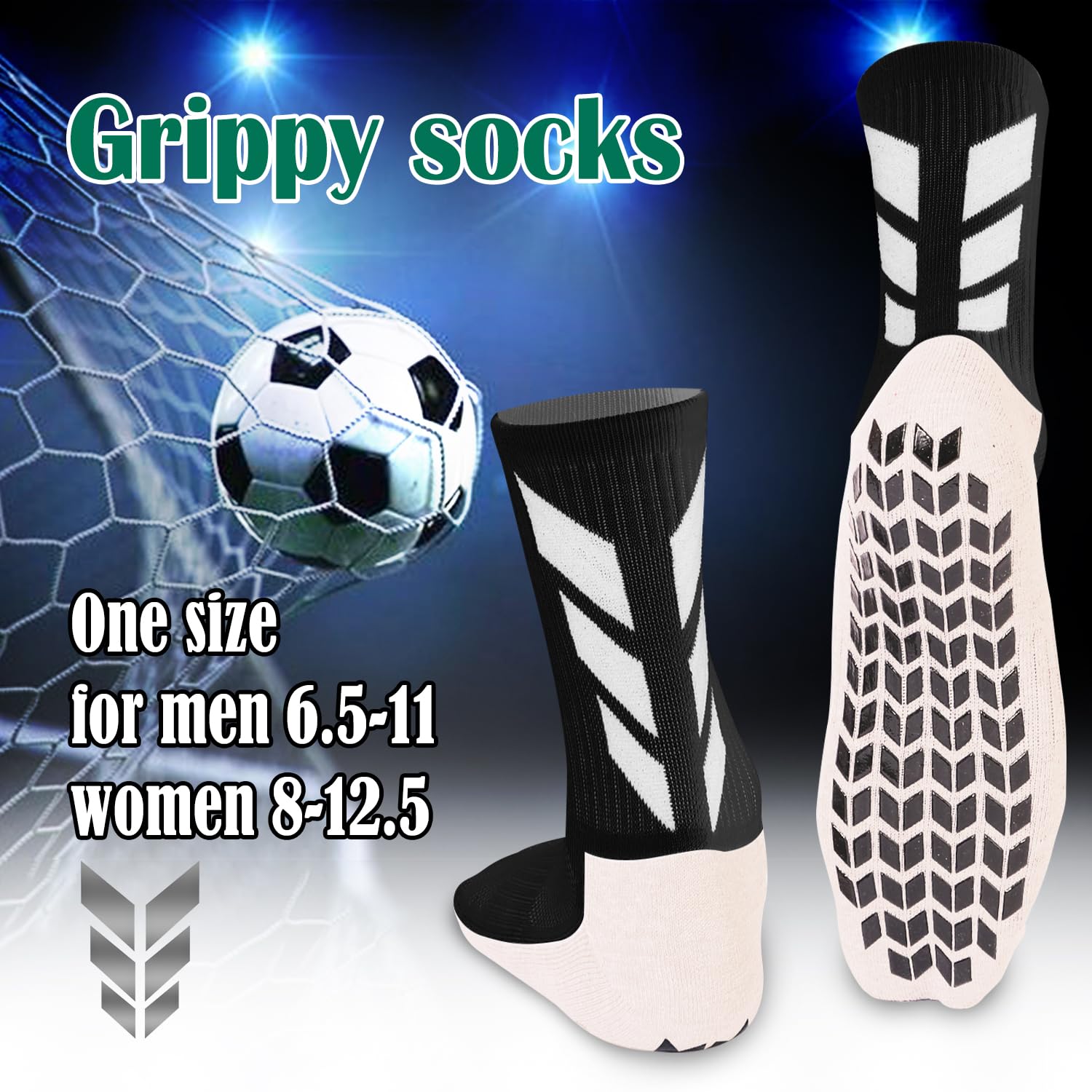 Non-Slip Grip Socks for Men - 4 Pack Athletic Sports Socks for Soccer, Basketball, Volleyball & Pilates | Anti-Slip Hospital Socks with Traction | Perfect for Workout, Yoga & Post-Surgery Recovery