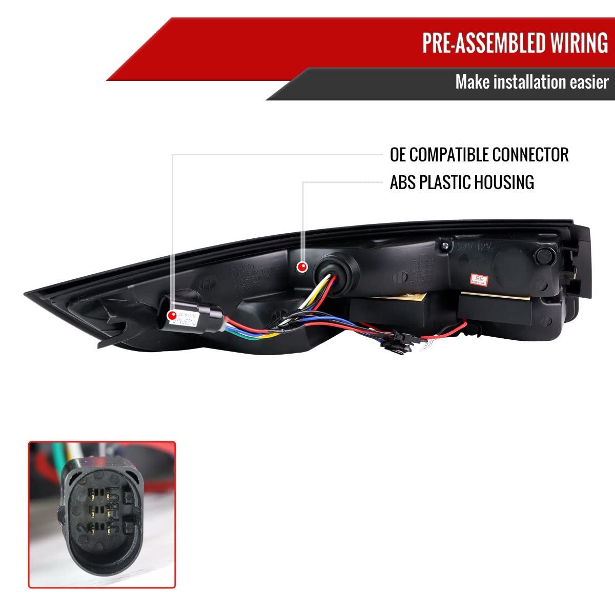 2005-2008 Car LED Tail Lights - Clear Lens, High Visibility, Easy Installation - Perfect for Night Driving & Enhanced Safety