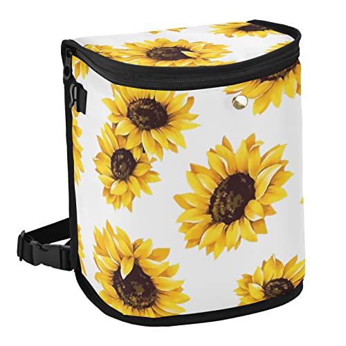 Leak-Proof Waterproof Sunflower Car Trash Can with Lid - Hanging Car Garbage Bin for Front Seat & Headrest - Perfect for Road Trips, Commuting & Keeping Your Vehicle Clean