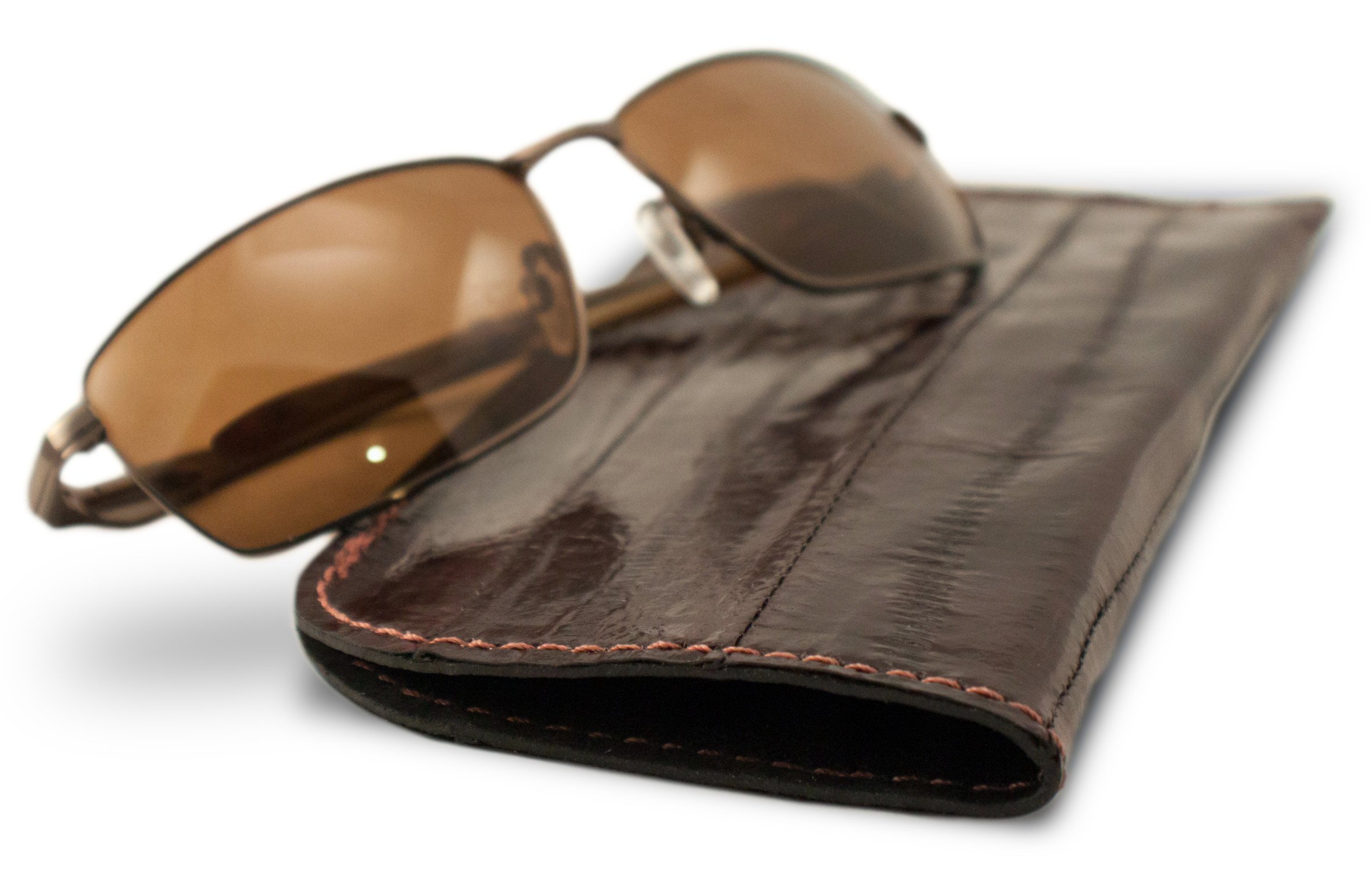 Authentic Pacific Eel Skin Leather Soft Glasses Case - Premium Eyewear Protector for Men & Women - Perfect for Travel, Office & Daily Use