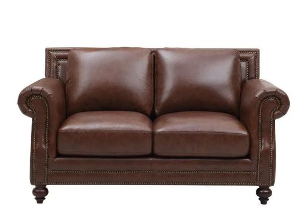 Bayliss Loveseat Leather Sofa 4855 021721 - Genuine Leather Two-Seater Couch for Living Room, Office & Lounge Areas