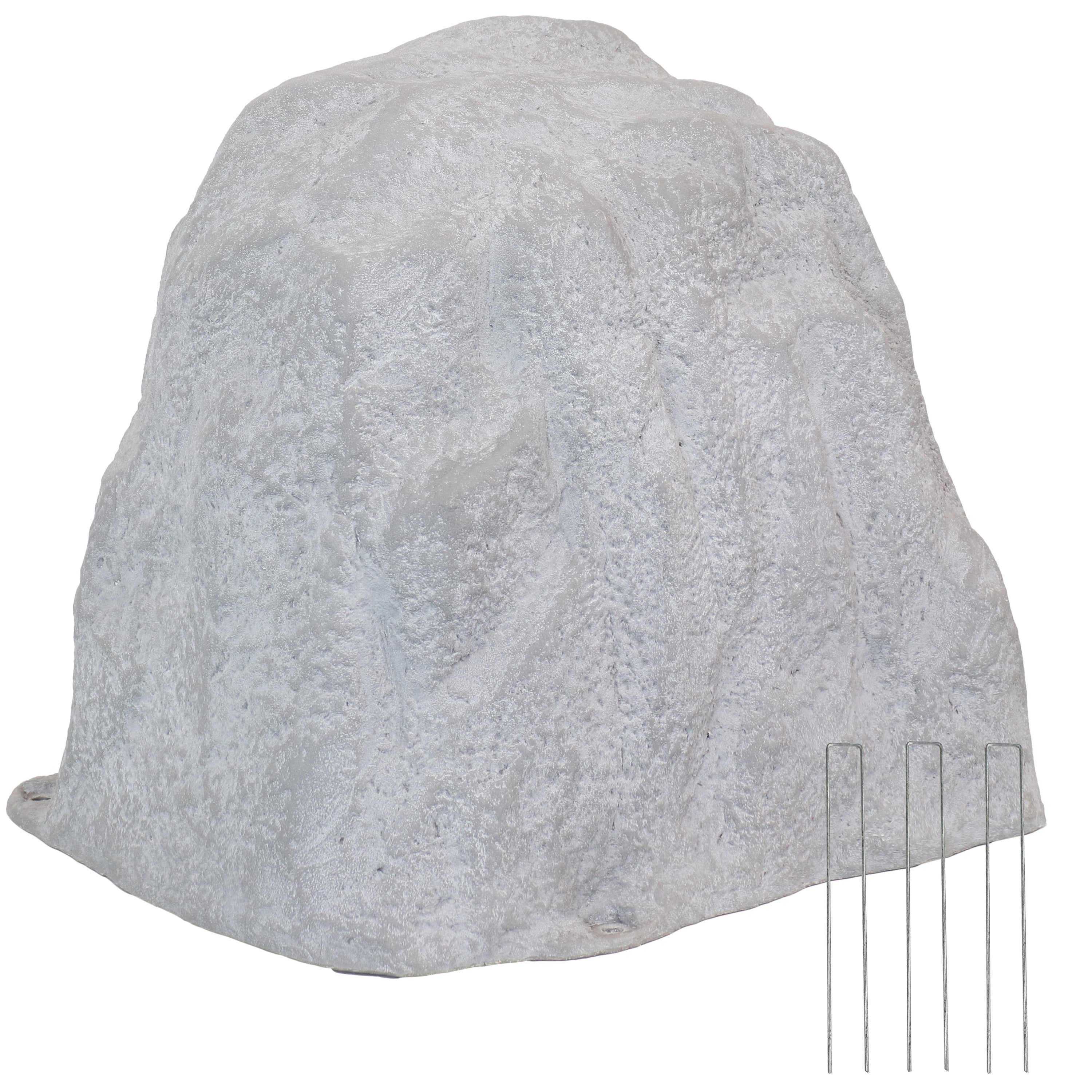 Sunnydaze Polyresin Landscape Rock Cover with Stakes - Decorative Yard Rock Cover for Outdoor Garden, Lawn, and Patio - Weatherproof and UV Resistant - Perfect for Hiding Utility Boxes, Cables, and Unsightly Areas