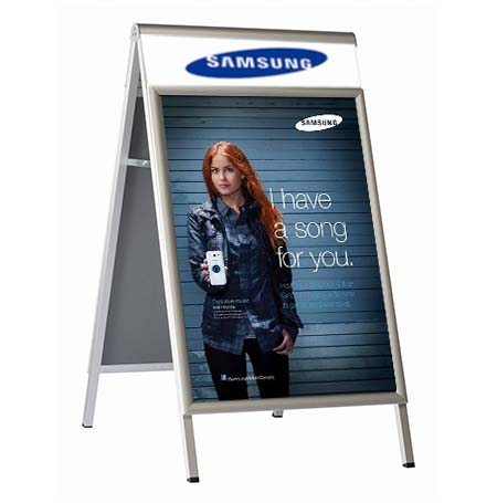 22x28 Euro Style A-Frame Sign Holder with Double-Sided Message Board | Folding Sidewalk Sign Stand for Restaurants, Retail Stores & Outdoor Advertising