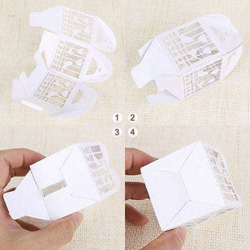 100-Piece White Dove Heart-Shaped Wedding Favor Boxes - Elegant Bomboniere Candy Gift Boxes for Bridal Showers, Anniversary Parties & Special Events