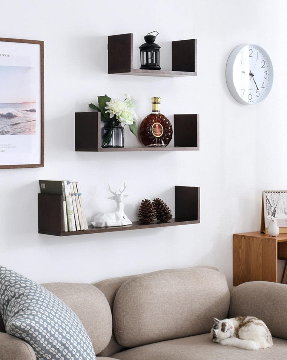 Wall Mounted Book Shelf - Floating Plant Shelves & Trophy Display - Gaming & Comic Showcase Shelf - Bedroom & Bathroom Wall Decor for Home Organization & Stylish Storage