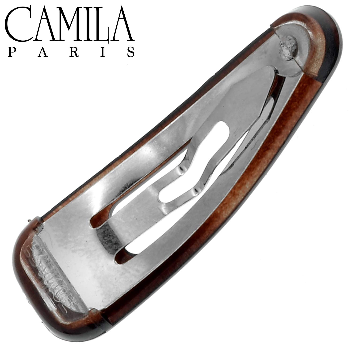 Camila Paris AD89/2 French Hair Barrettes - Strong Hold Metal Snap Clips for Women & Girls | No-Slip Hair Accessories for Styling, Ponytails & Updos | Made in France