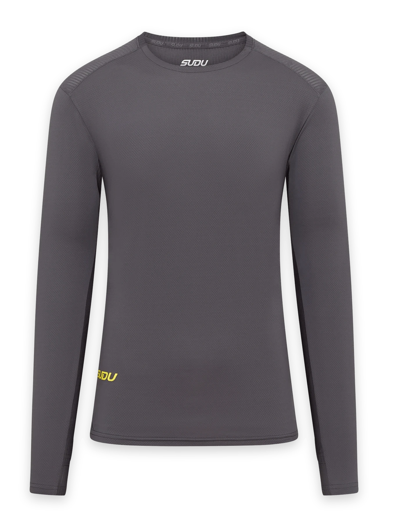 SRT LS 01 Long Sleeve Performance Shirt - Grey & Yellow - Moisture Wicking, Breathable for Outdoor Sports & Casual Wear