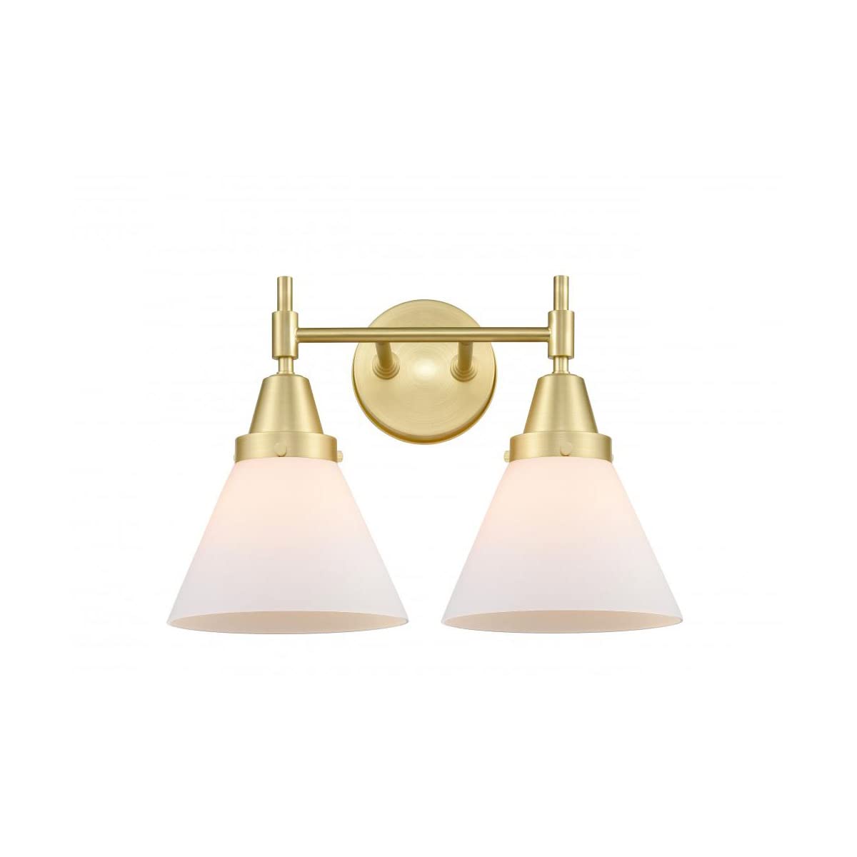Restoration LED Bath Vanity Light Fixture - 2 Lights, Brass Finish, Energy Efficient LED Lighting for Bathroom Mirror - Perfect for Modern Home & Spa Decor