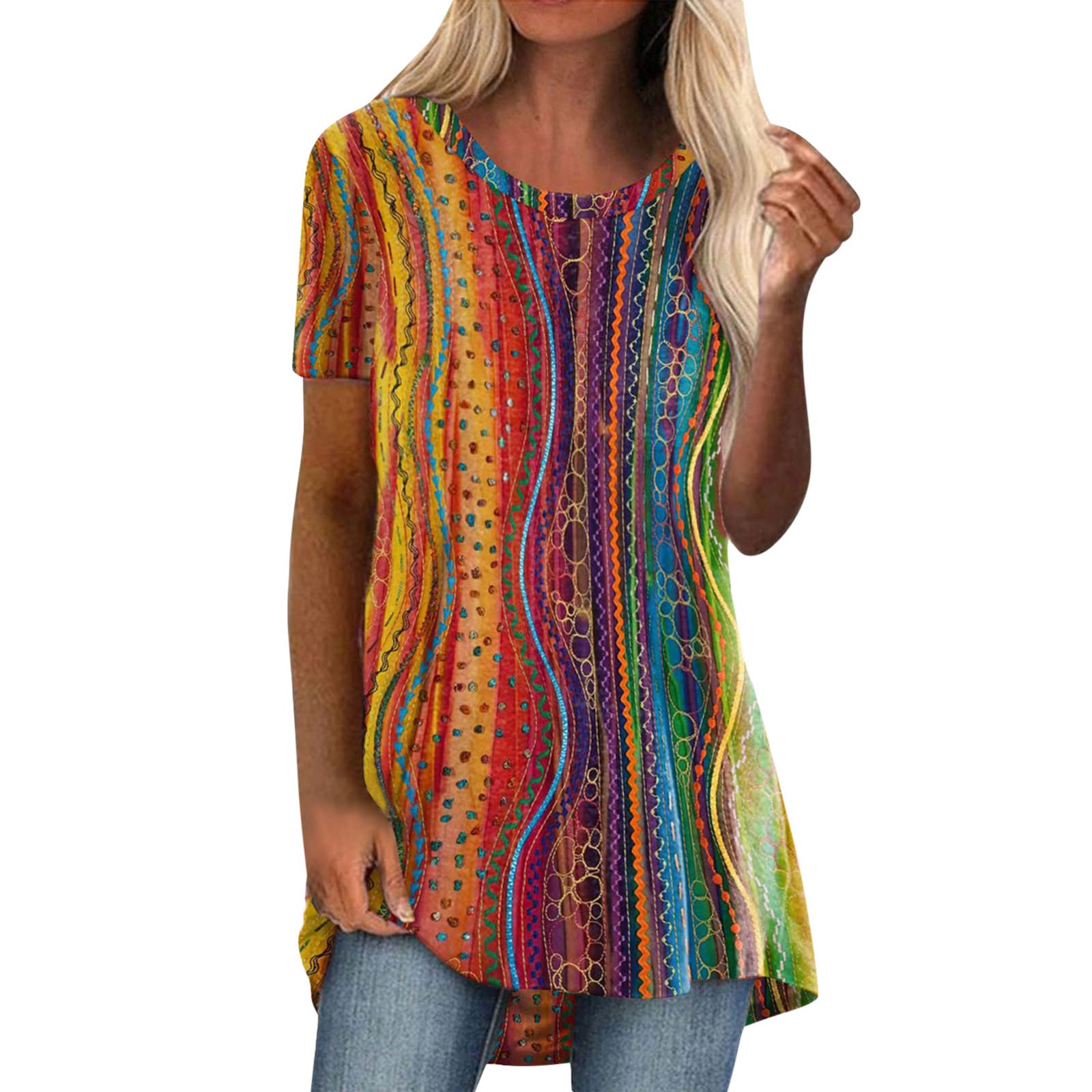 Plus Size Tops for Women - Comfortable Short Sleeve V-Neck Casual T-Shirts & Workout Tees | Loose Fit Women's Shirts for Everyday Wear, Office & Gym