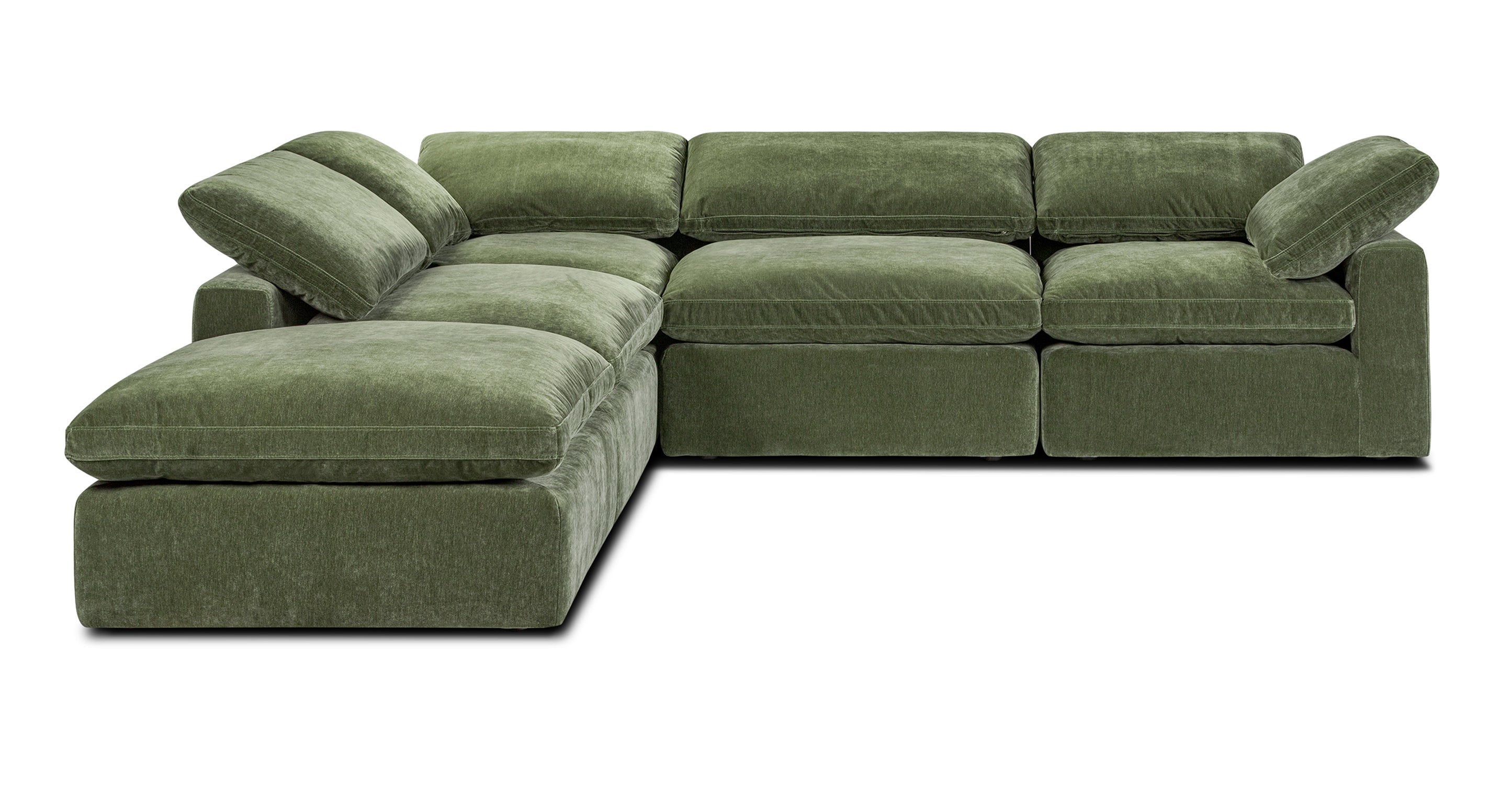5-Seat Aspen Modular Chaise Sectional Sofa - Modern L-Shaped Living Room Couch with Reversible Chaise for Home, Apartment & Office Lounge