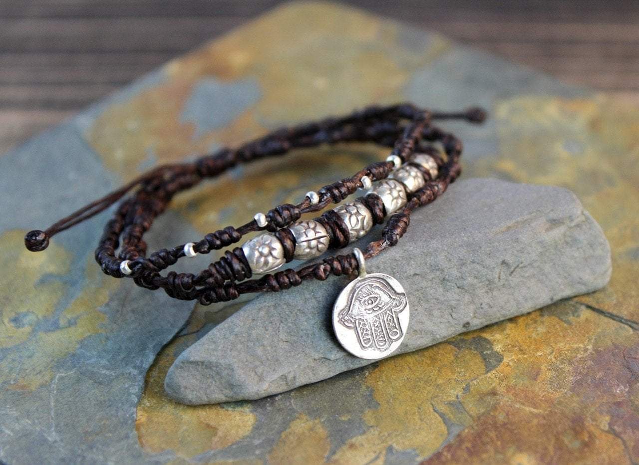 Hamsa Hand Bracelet for Women - Evil Eye Protection Jewelry - Boho Chic Adjustable Beaded Bracelet for Good Luck & Positive Energy - Perfect for Yoga, Meditation & Spiritual Healing