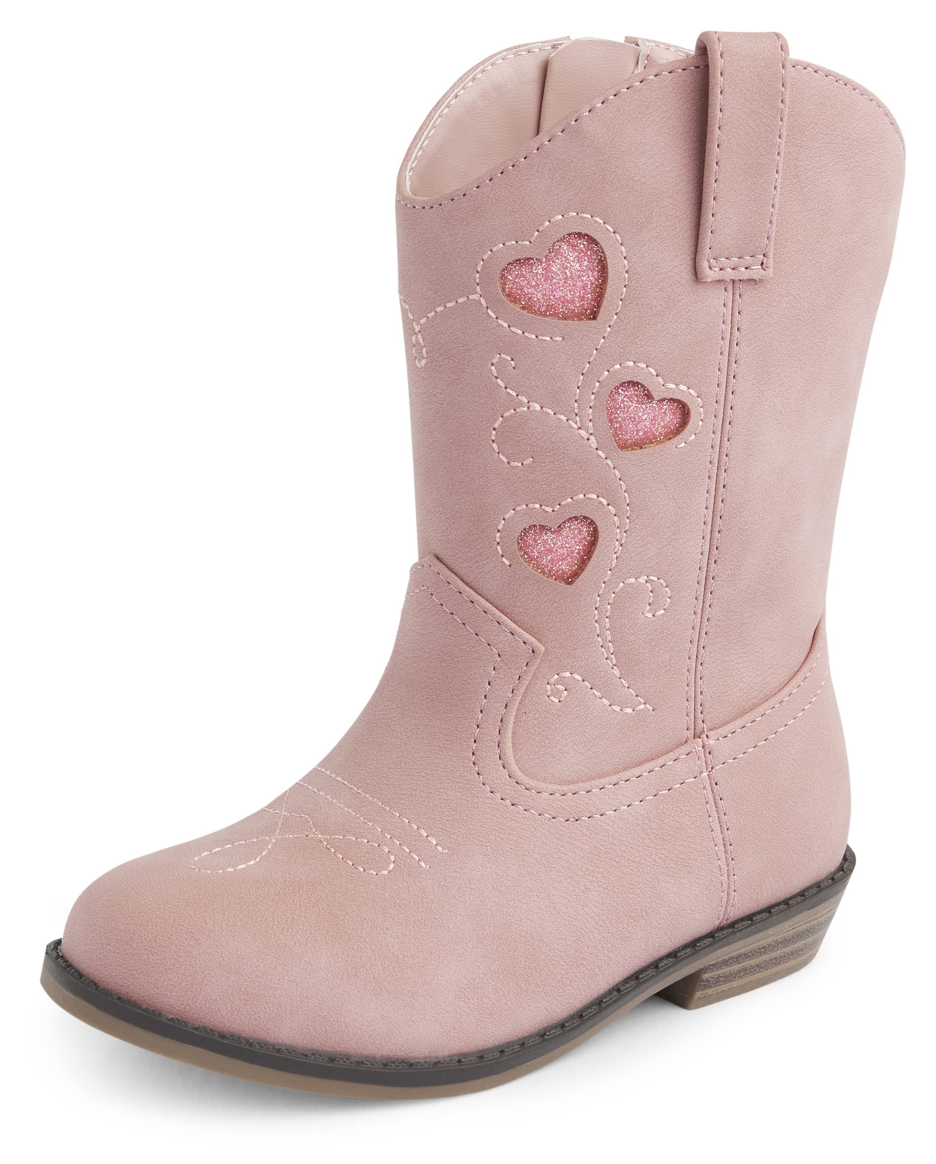 Gymboree Girls Red Cowgirl Boots - Western Style Ankle Boots for Kids, Comfortable & Stylish for Playdates, Parties & Outdoor Adventures