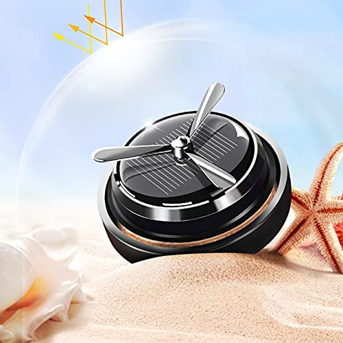 Solar Powered Car Air Freshener with Auto Rotation - Black | Long-Lasting Fragrance for Cars, Home & Office | Eco-Friendly & USB Rechargeable
