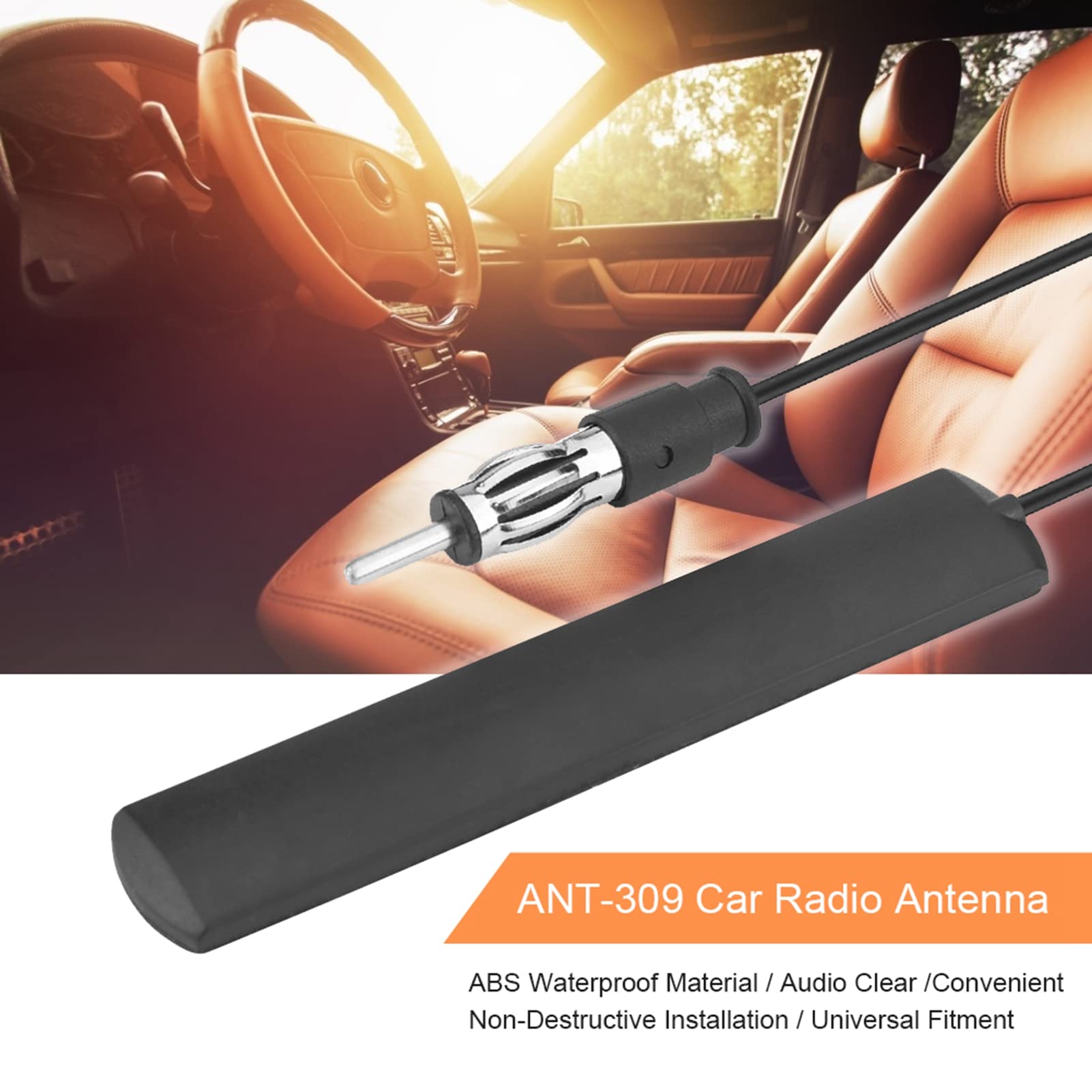 Hidden Car Radio Antenna - AM FM Windshield Adhesive Mount Patch Aerial for Auto & Truck | Stereo Receiver Antenna | Perfect for Clear Radio Reception While Driving
