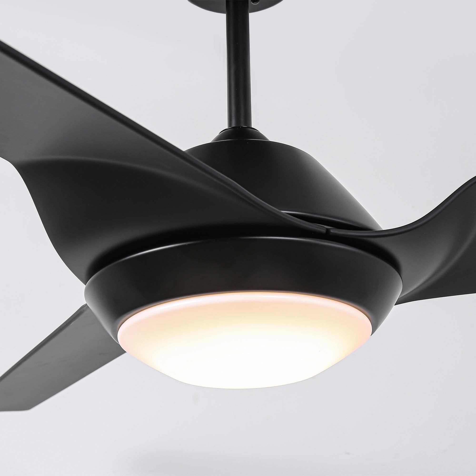 60 DC Motor 3 Blade Wall Mount Ceiling Fan with LED Light - Energy Efficient Quiet Operation for Bedroom, Living Room & Office