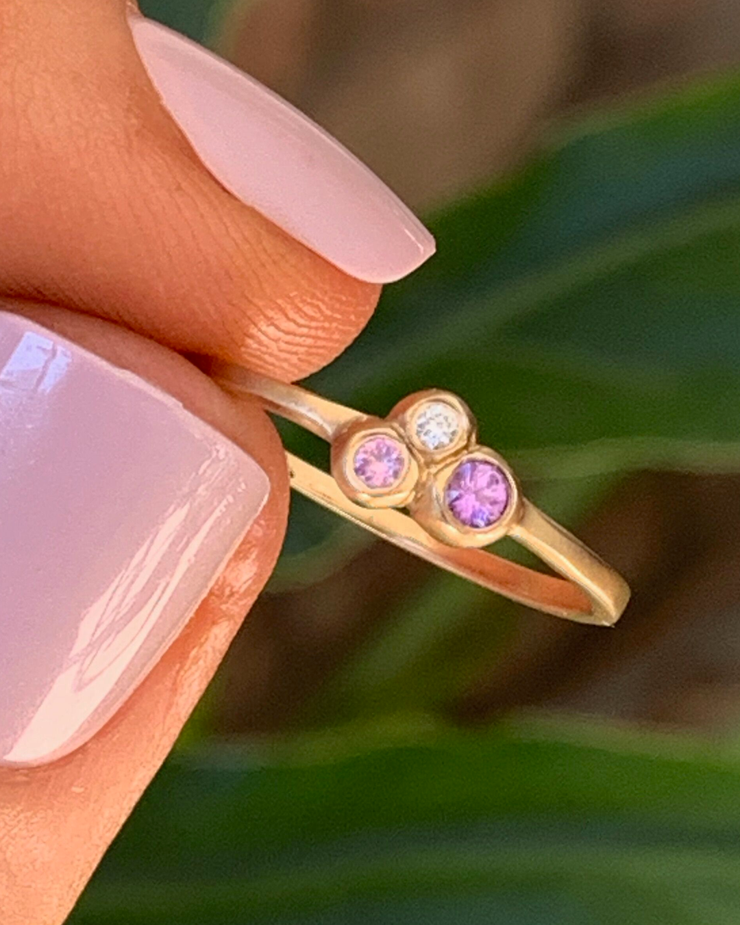 Bubble 17 Gemstone & White Diamond Ring - Elegant Jewelry for Women, Perfect for Weddings, Anniversaries & Special Occasions