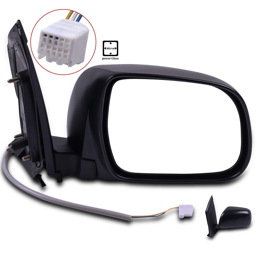 SCITOO Right Side View Mirror for 2004-2010 Toyota Sienna - Manual Folding Non-Heated Passenger Side Replacement Mirror (Black, Part# TO1321201) | Durable Exterior Mirror for Safe Driving & Parking Assistance